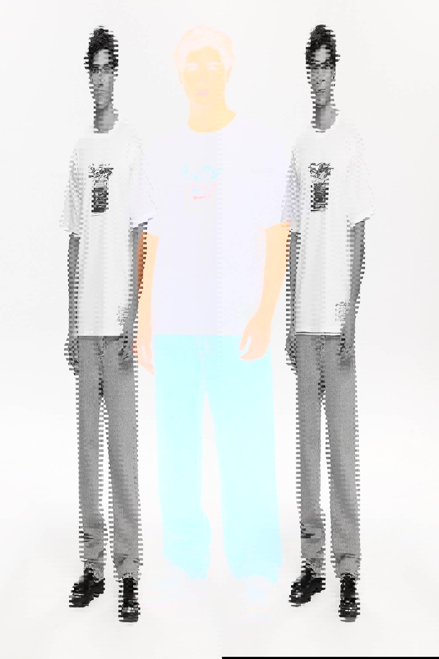 İstanbul Modern x Les Benjamins - Relaxed Fit Beyaz T-Shirt - 501