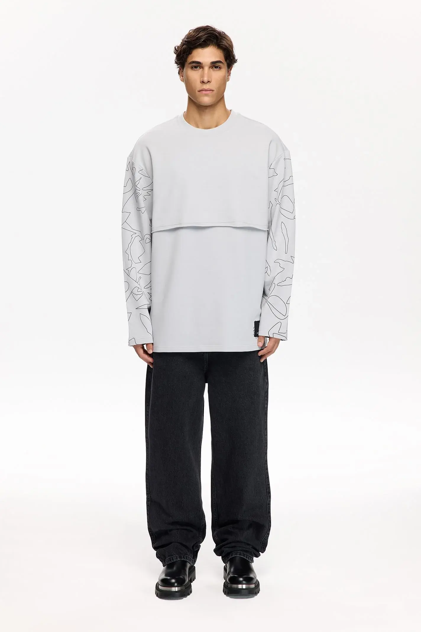 İstanbul Modern x Les Benjamins - Regular Fit Gray Sweatshirt - 501