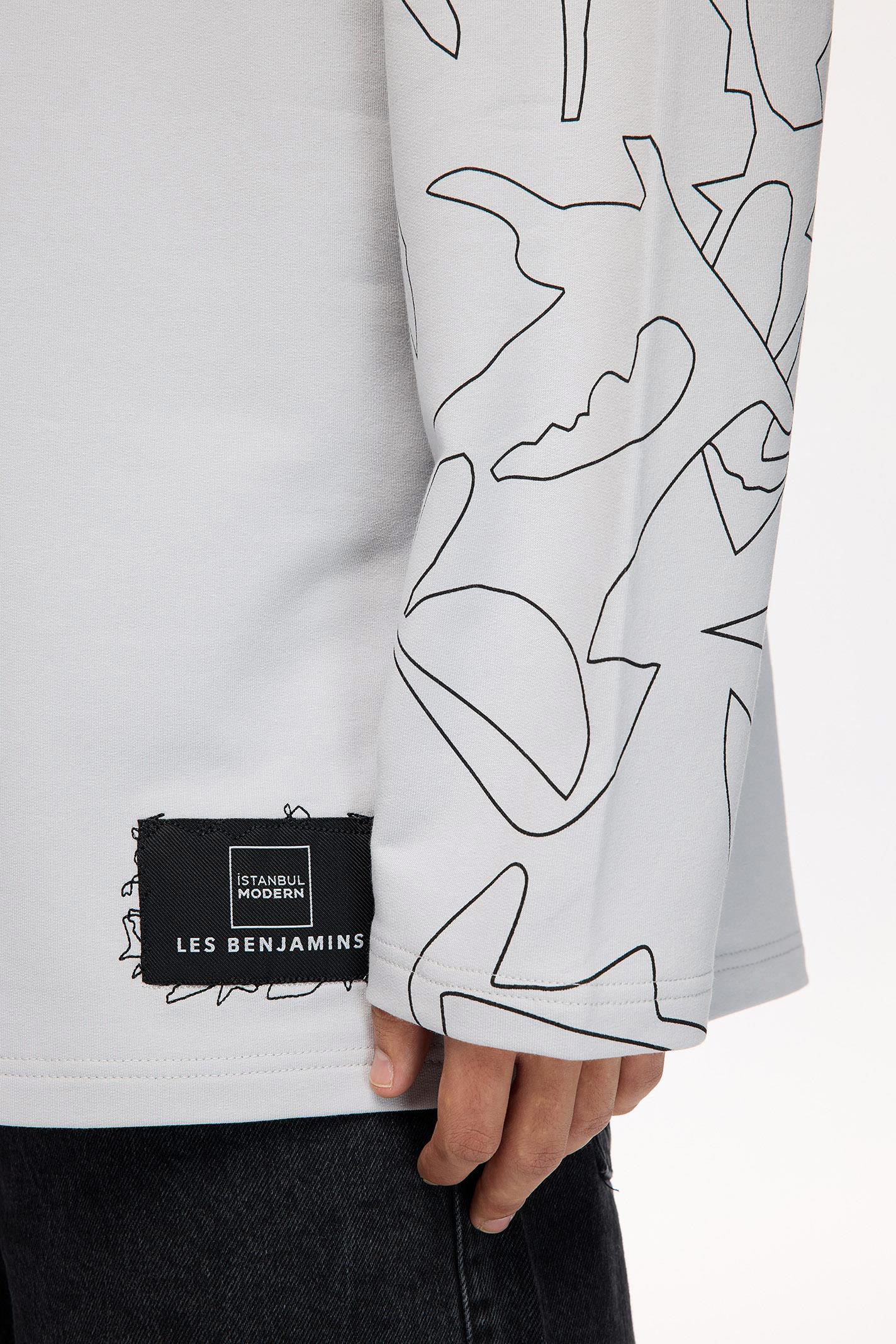 İstanbul Modern x Les Benjamins - Regular Fit Gray Sweatshirt - 501