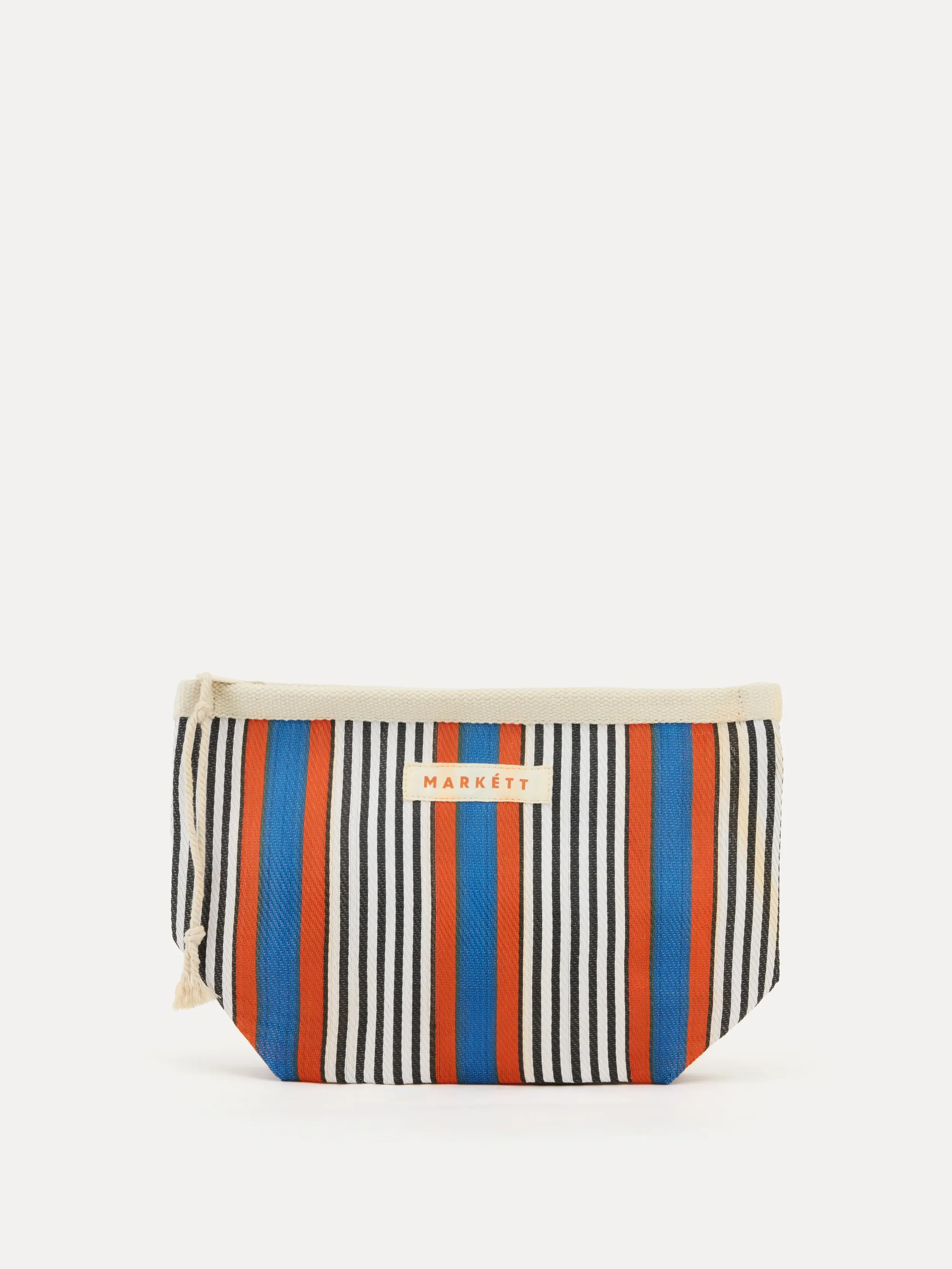Markett Studio - Büyük El Çantası - Turuncu Mavi Çizgili