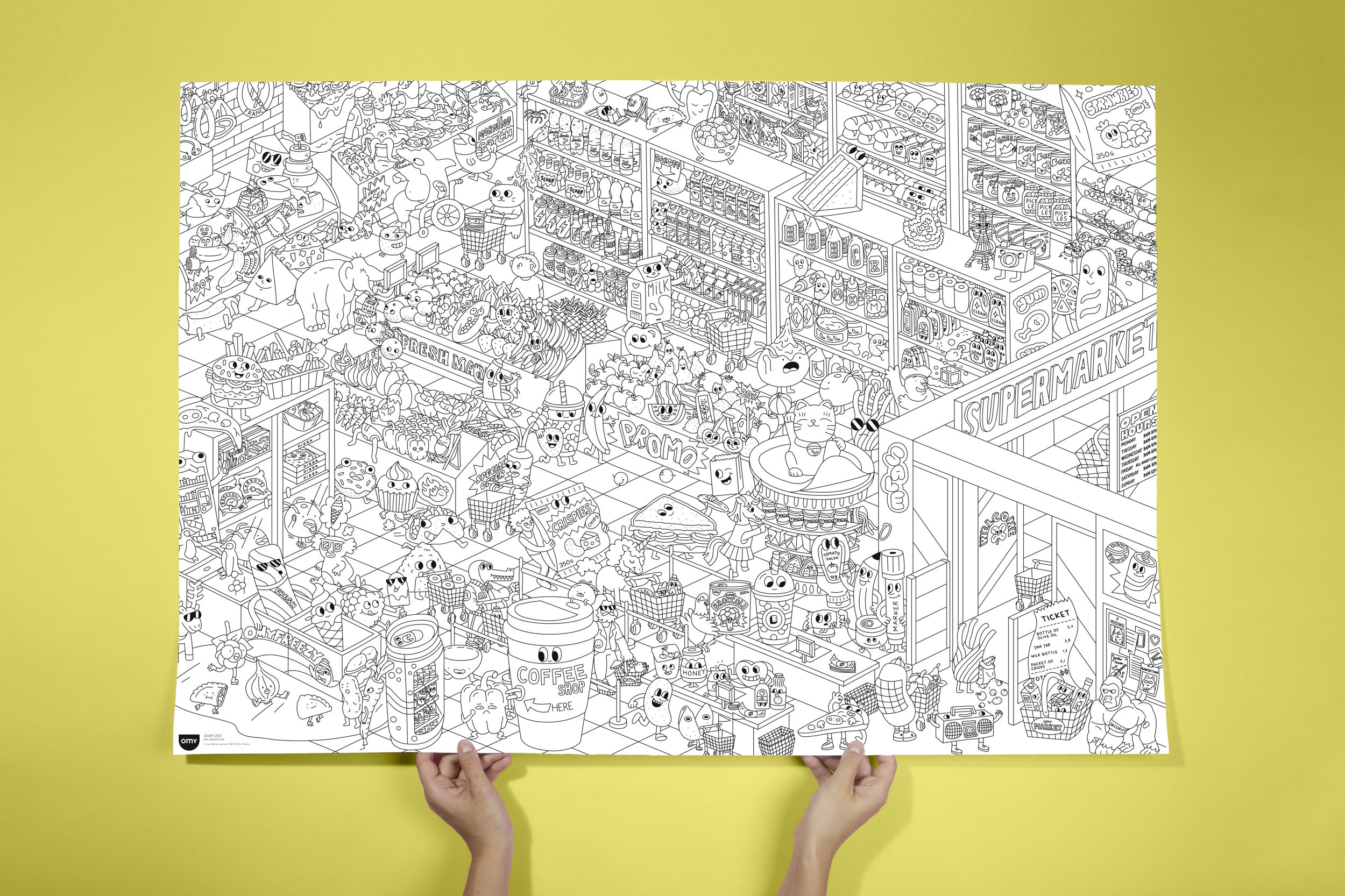 Omy - Coloring Poster - Supermarket