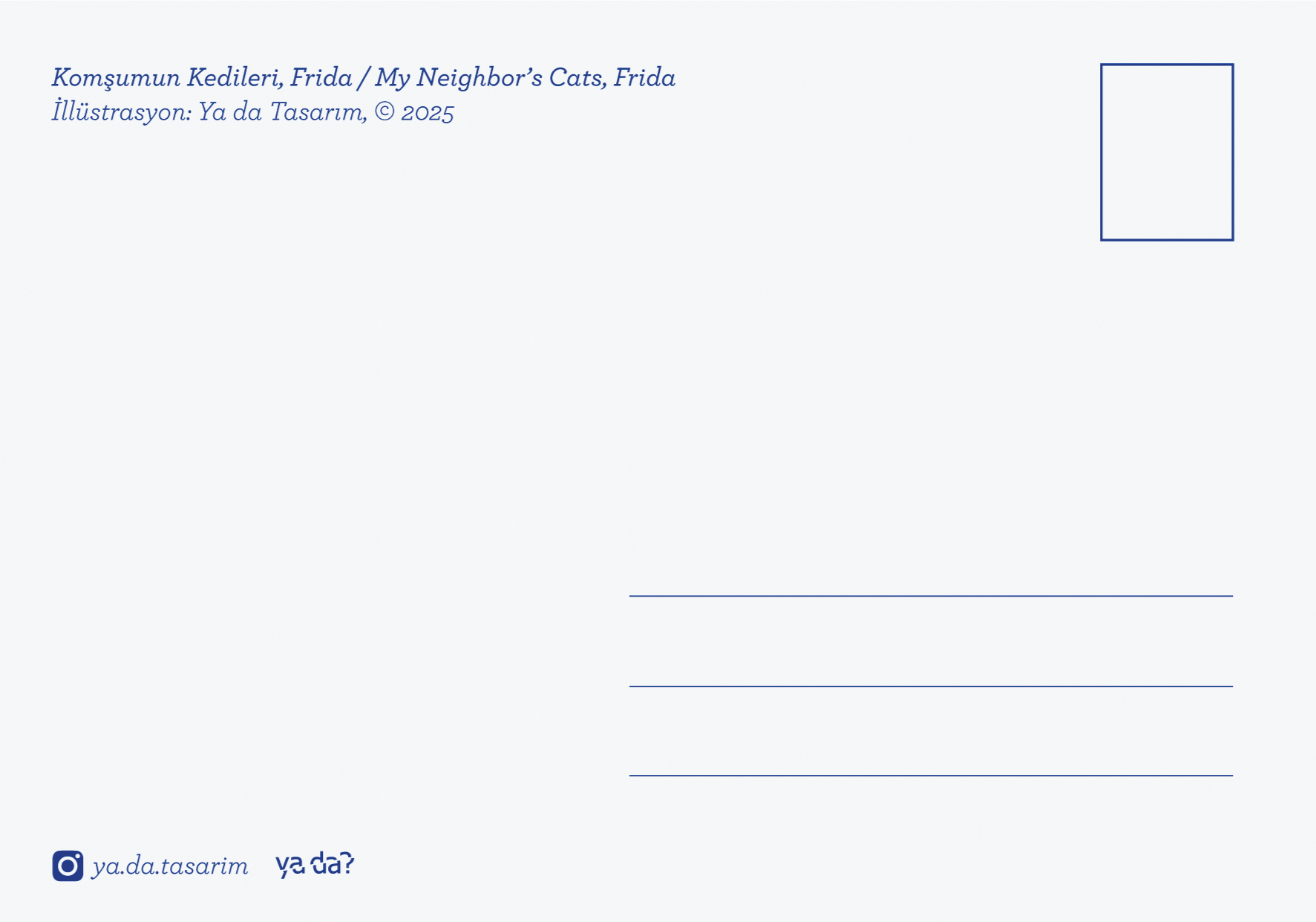 Postcard - Ya Da Design - "My Neighbor's Cats, Frida"