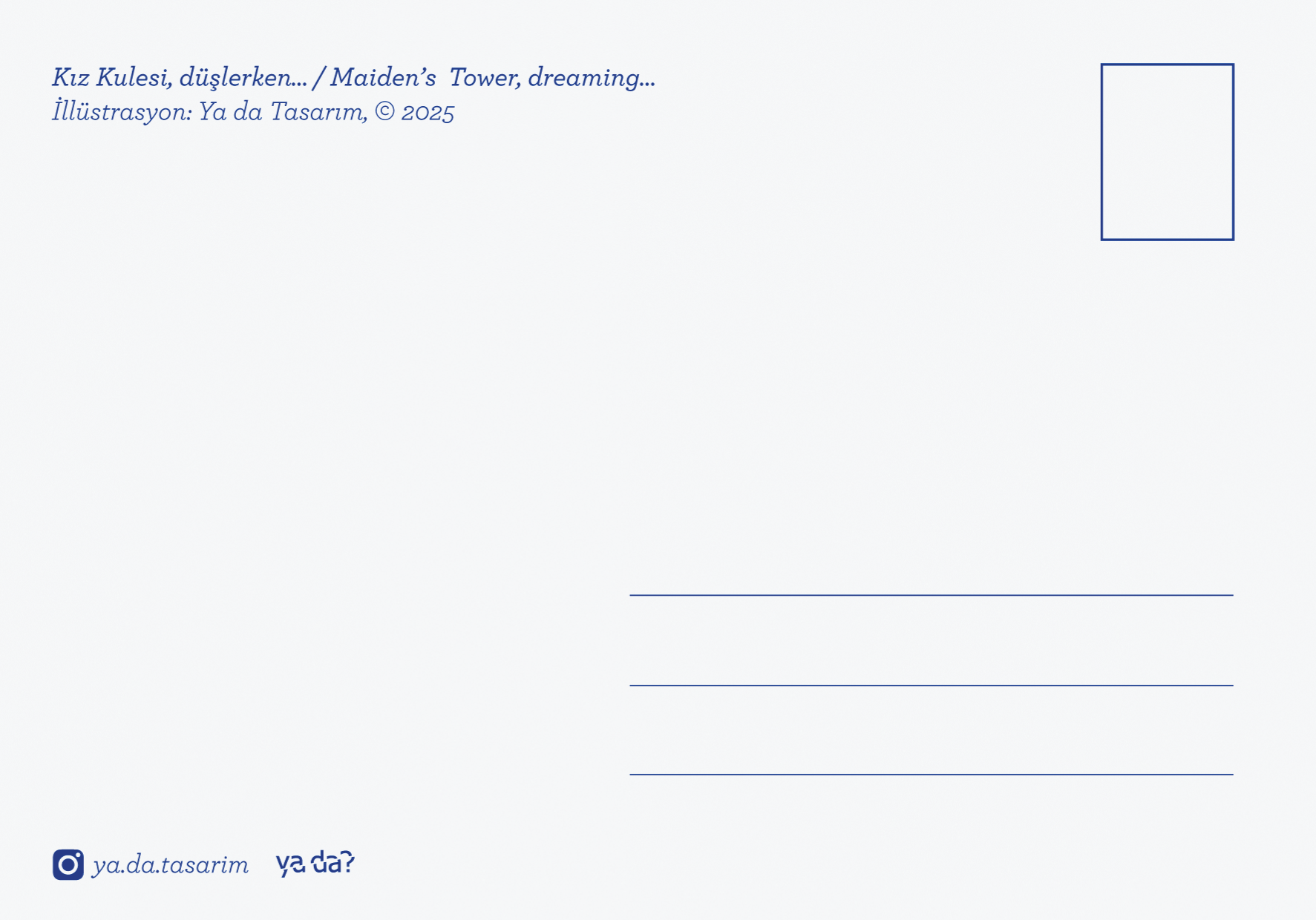 Postcard - Ya Da Design - "Maiden's Tower, Dreaming..."