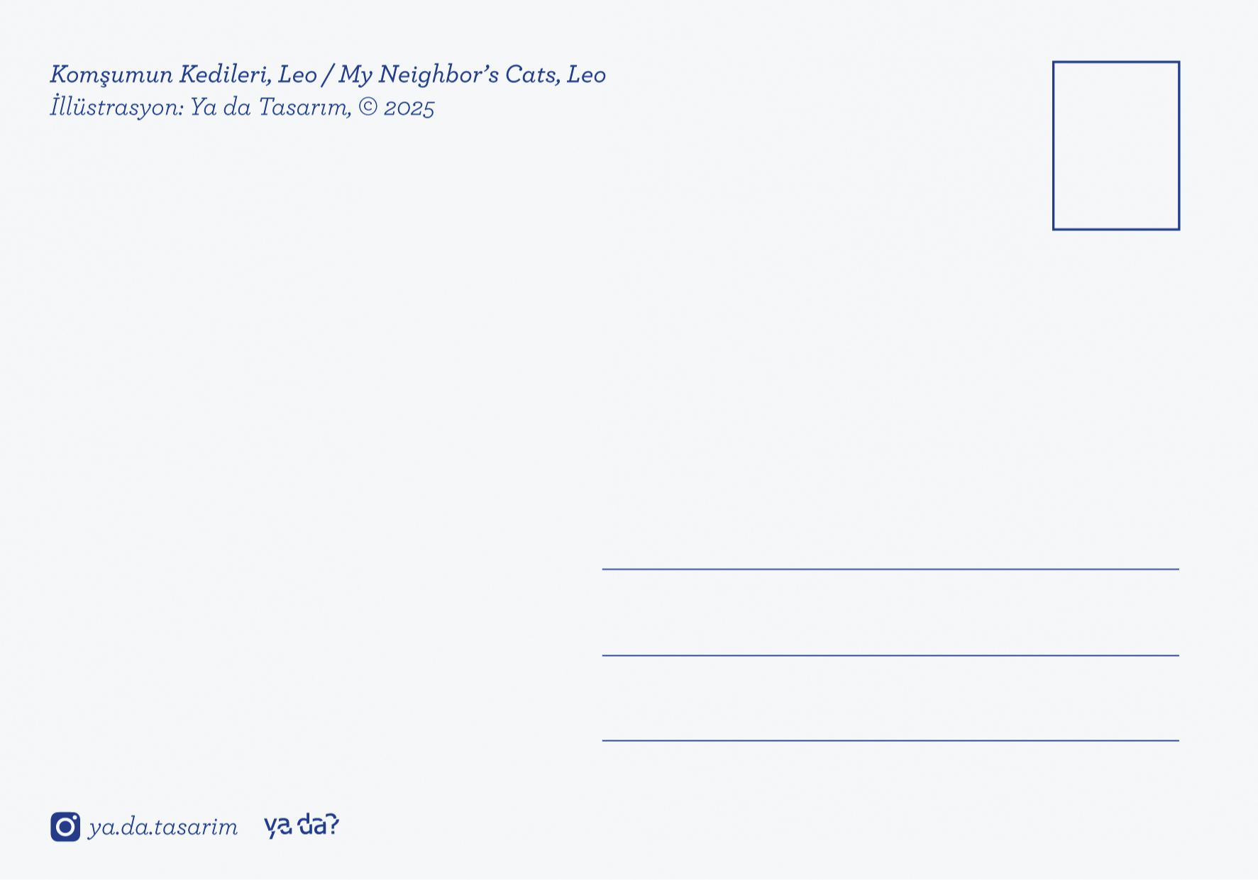 Postcard - Ya Da Design - "My Neighbor's Cats, Leo"