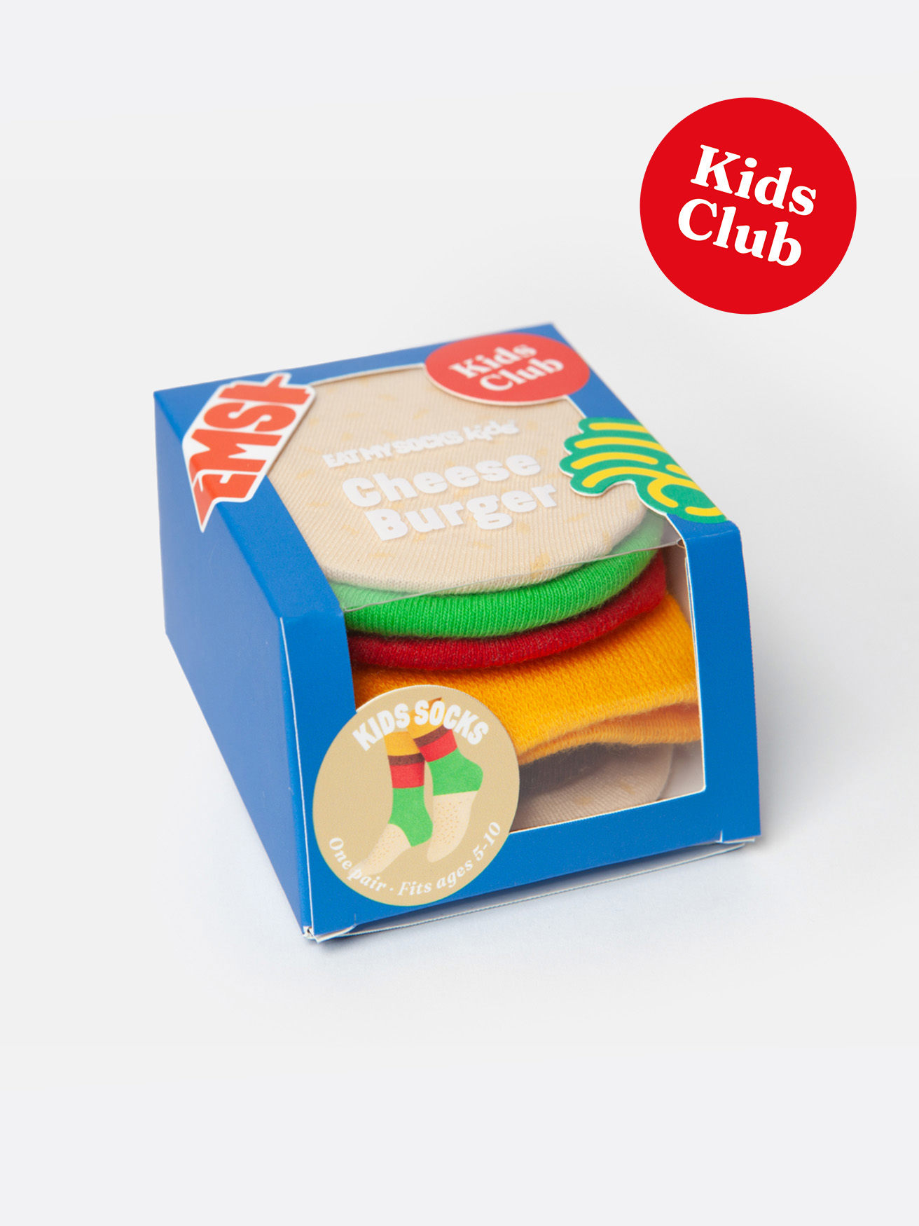 Eat My Socks - Kids Socks - Cheeseburger - 5-10 Years