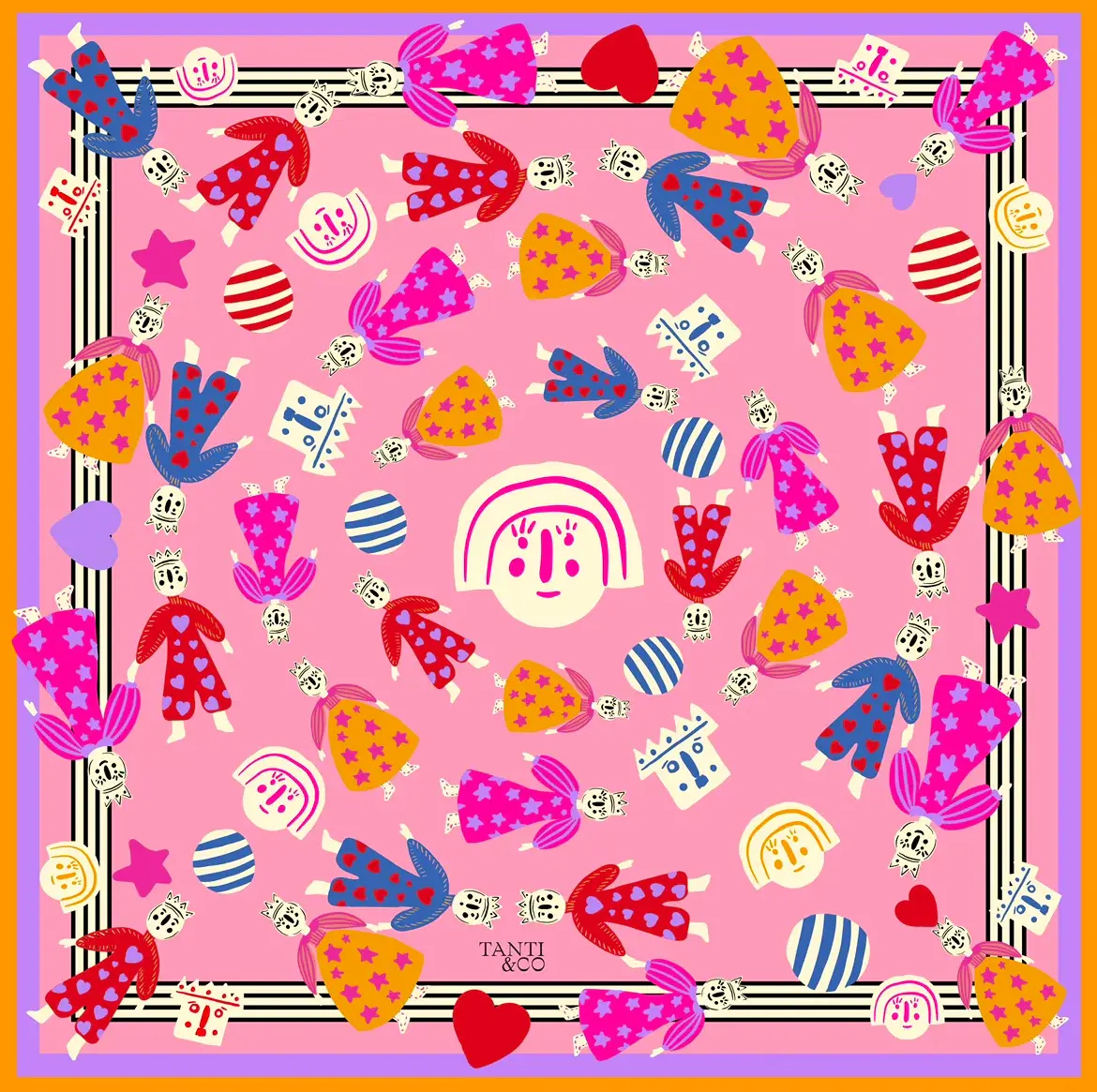 Tanti Cotton Scarf - Crown and Clowns