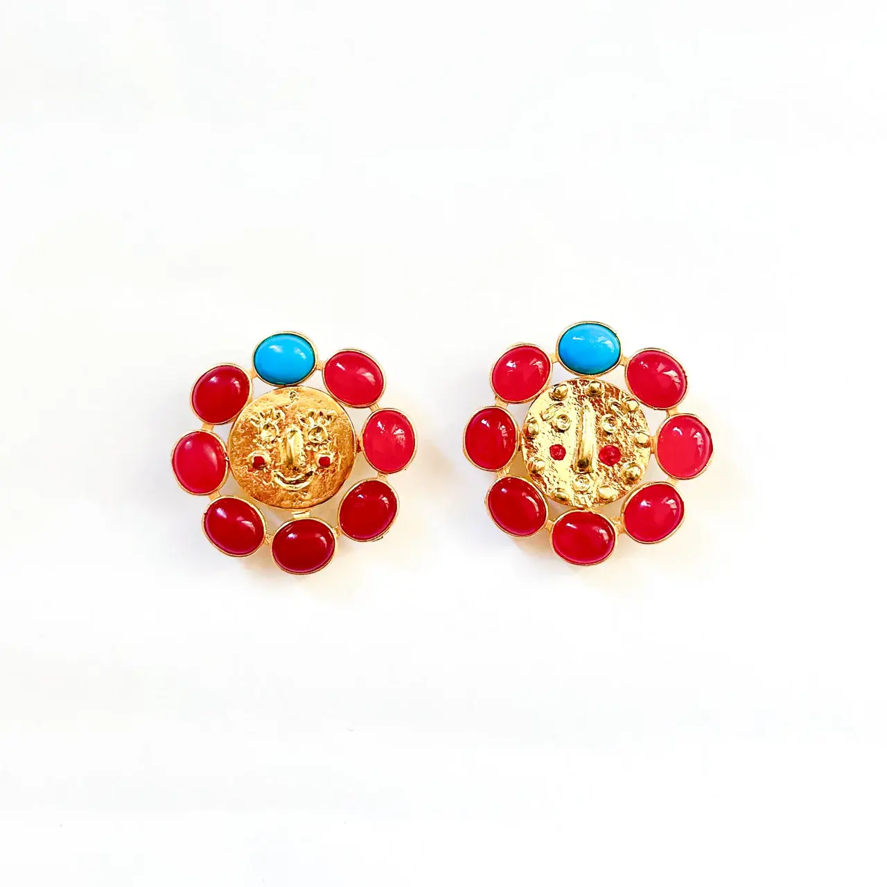 Tanti - Earrings - Precious Dudes - Red & Turquoise