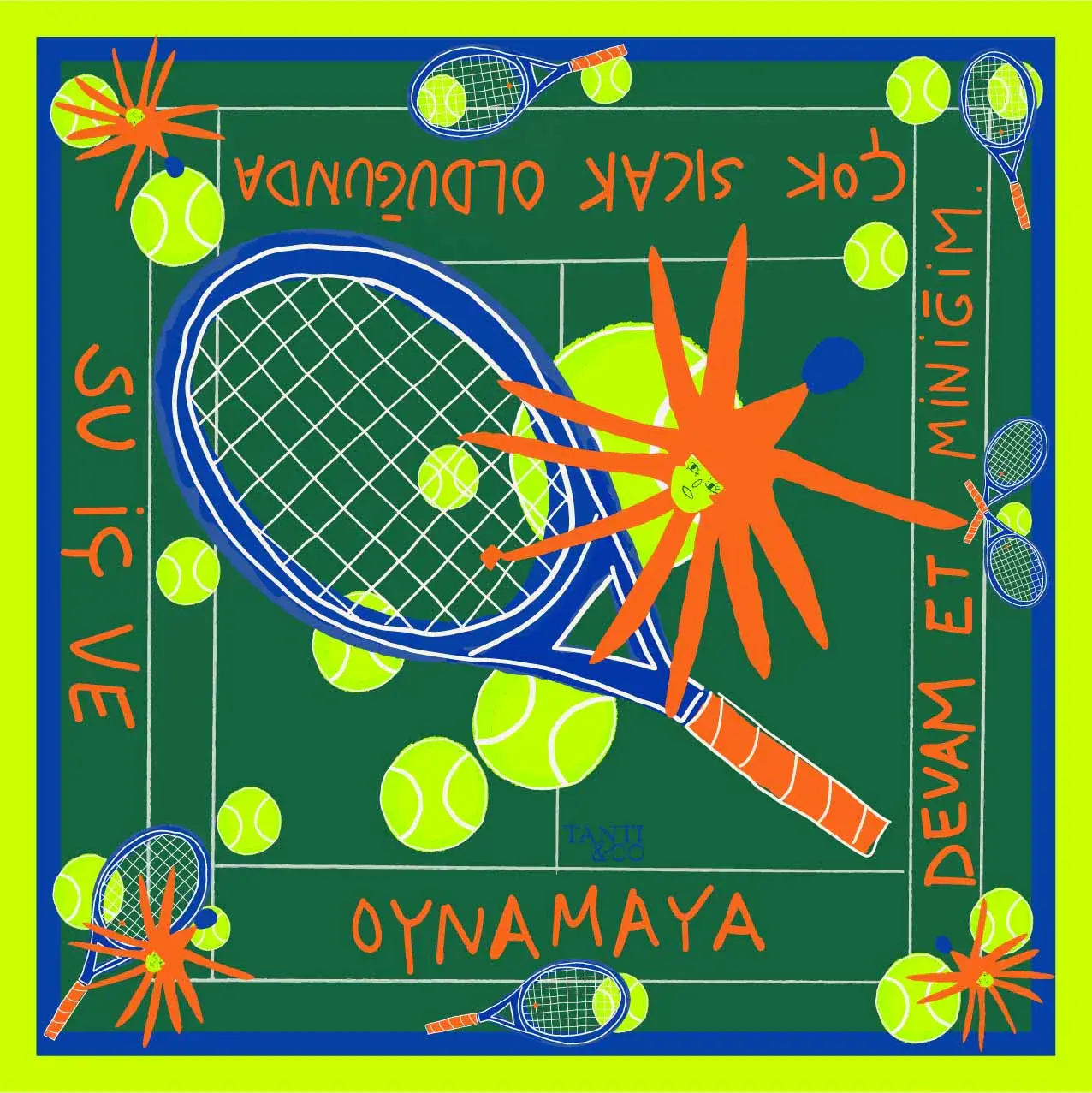 Tanti Silk Scarf - Mini Tennis (Turkish)