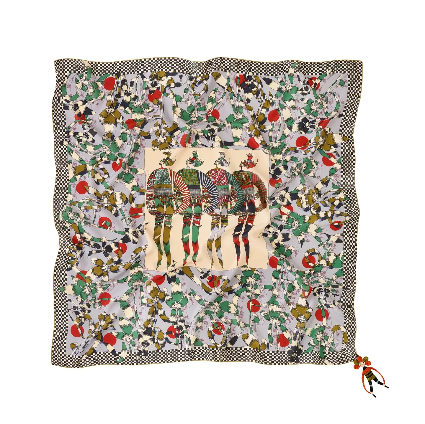 Rumisu - Silk Scarf - Blossoming Quartet - 105 x 105