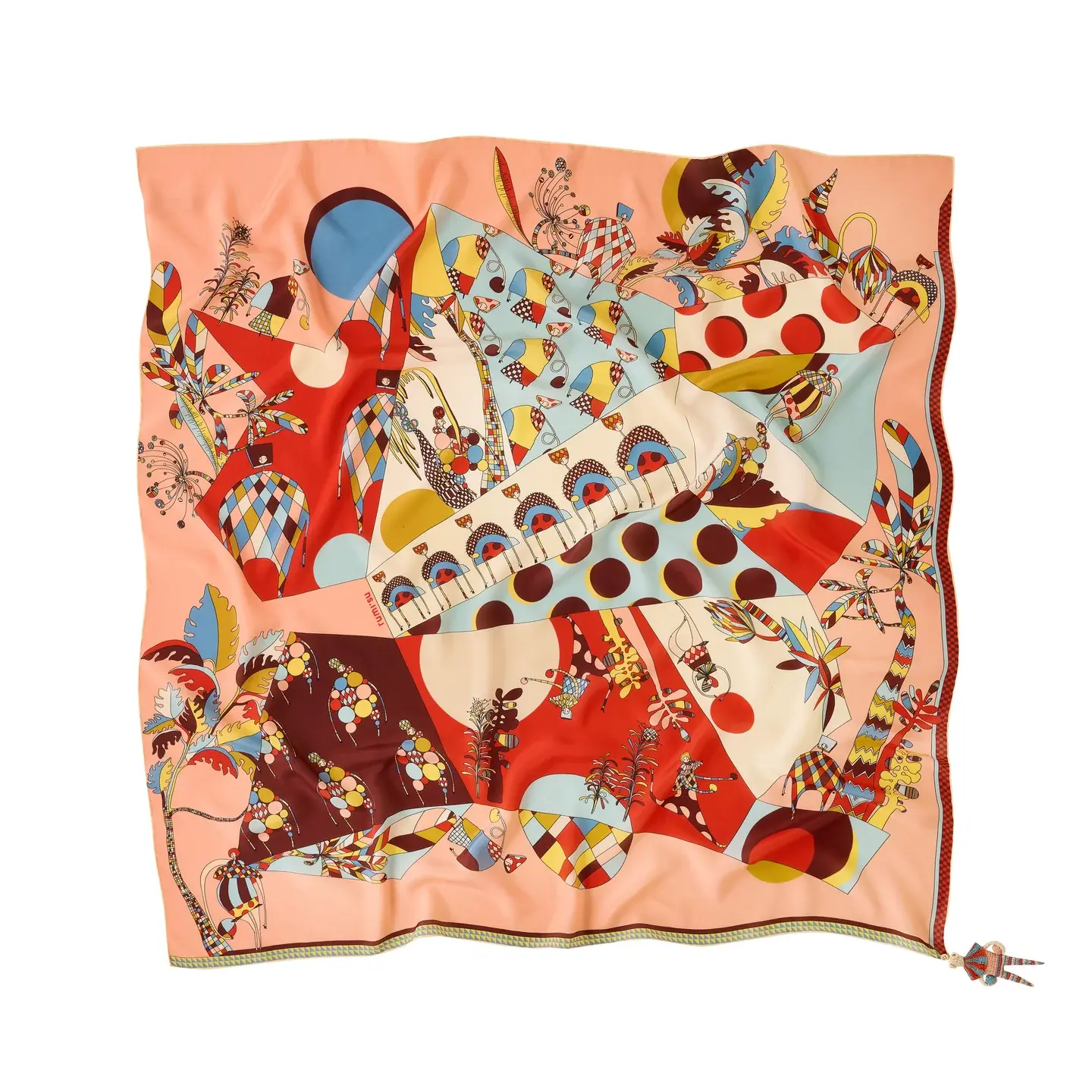 Rumisu - Silk Scarf - Petal & Play - 105 x 105