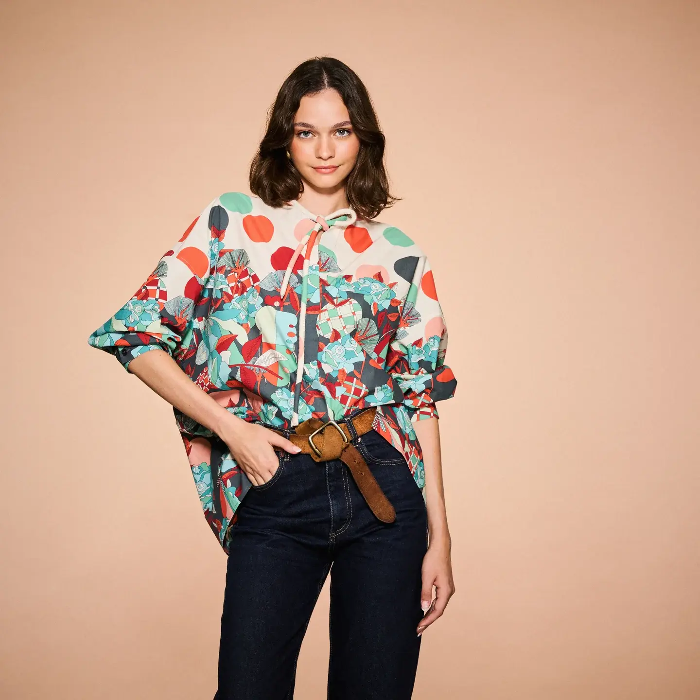 Rumisu - Cotton Shirt - Floral Embrace
