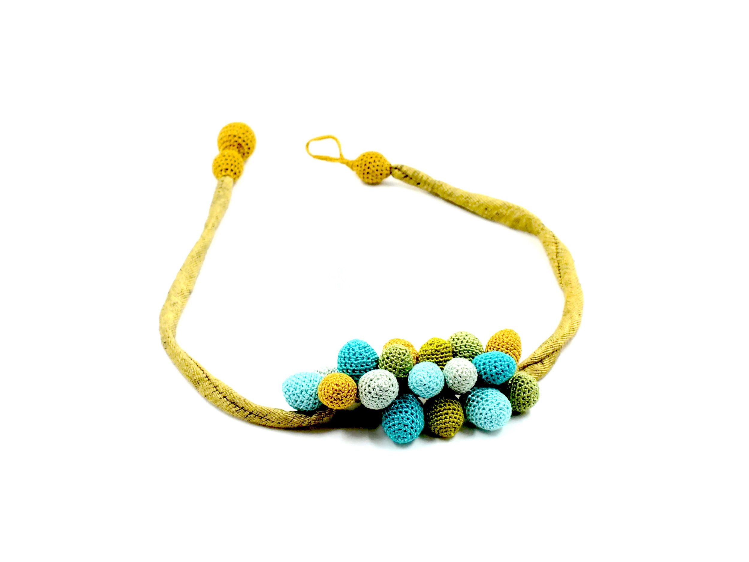 Soma - Crochet Beaded Necklace - Green