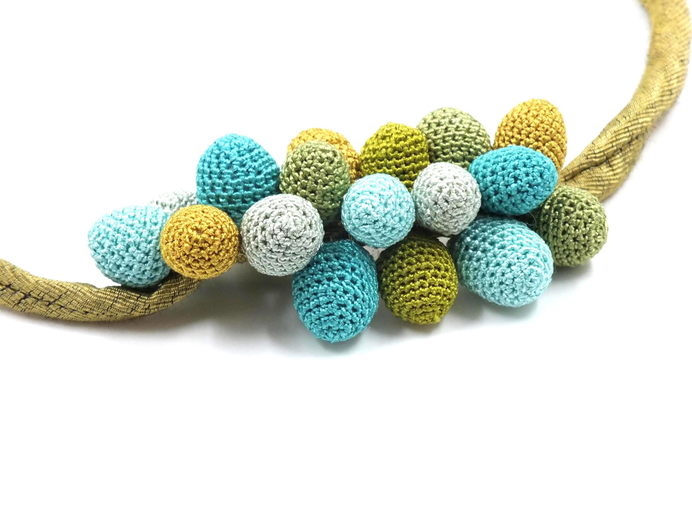 Soma - Crochet Beaded Necklace - Green