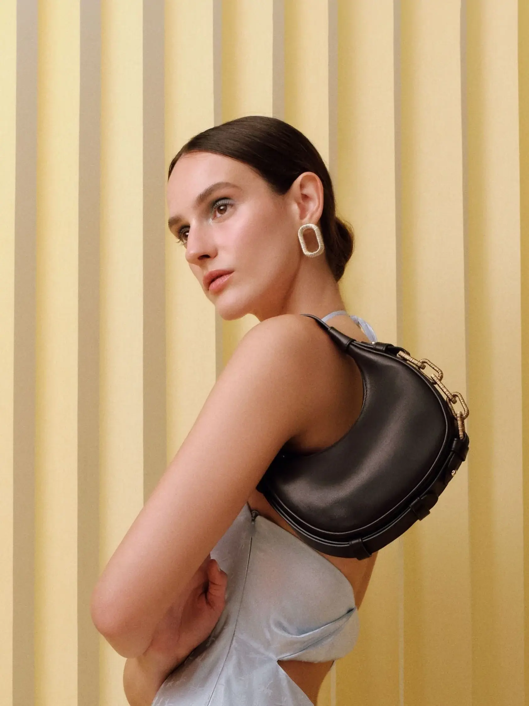 Serena Uziyel - Earrings - One Chain Catena - Gold Silver
