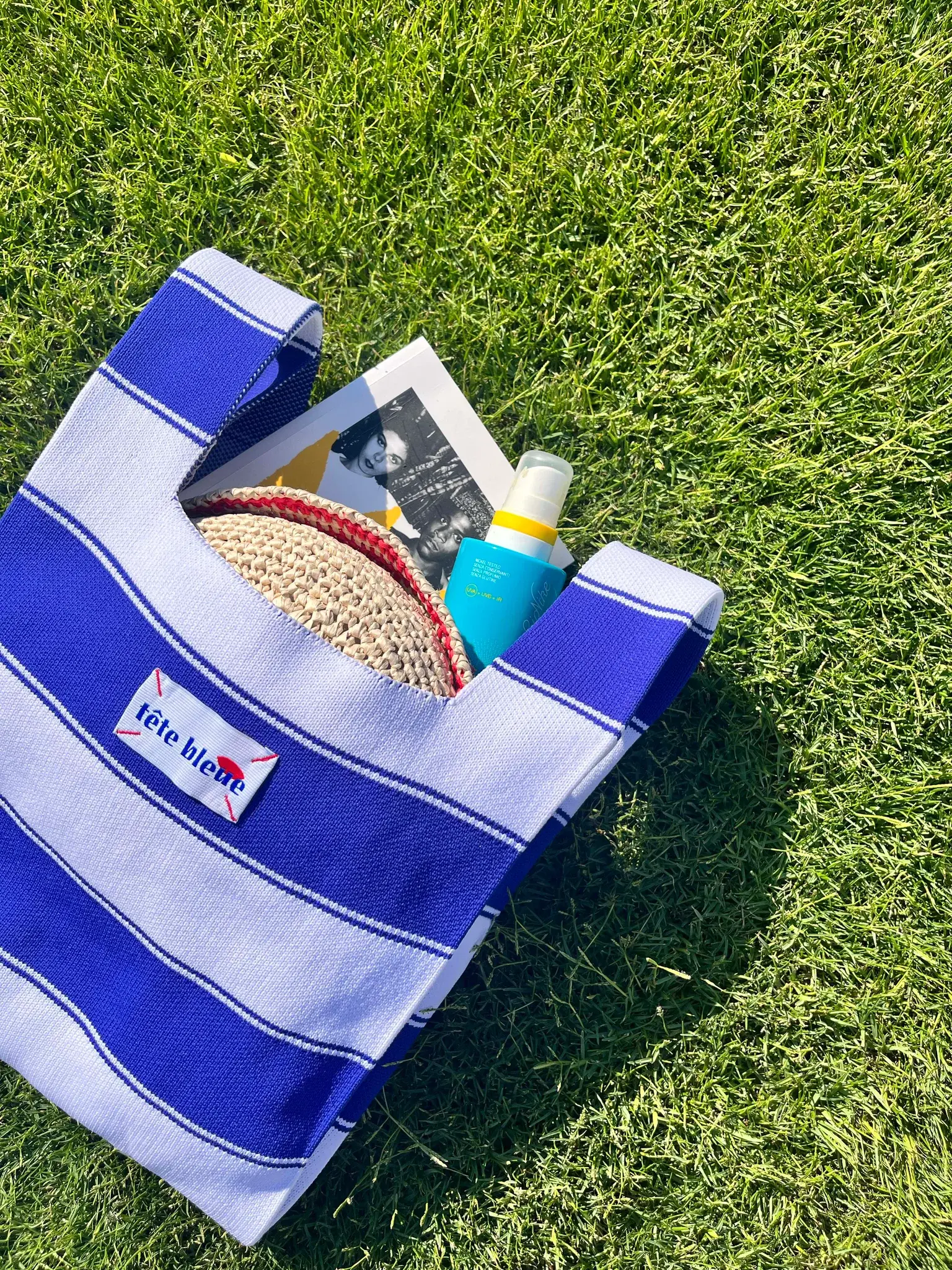 Tête Bleue - Tote Bag - Lea Striped Knit - Navy