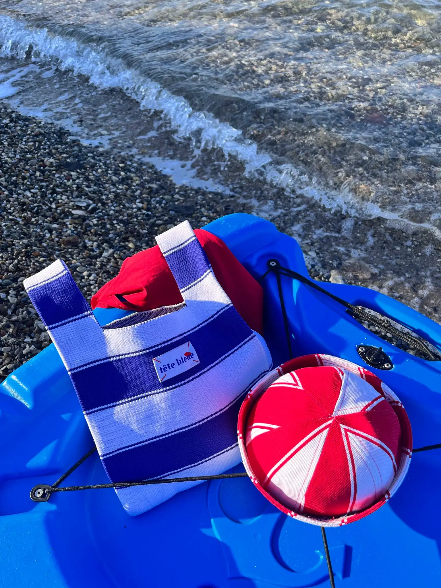 Tête Bleue - Tote Bag - Lea Striped Knit - Navy