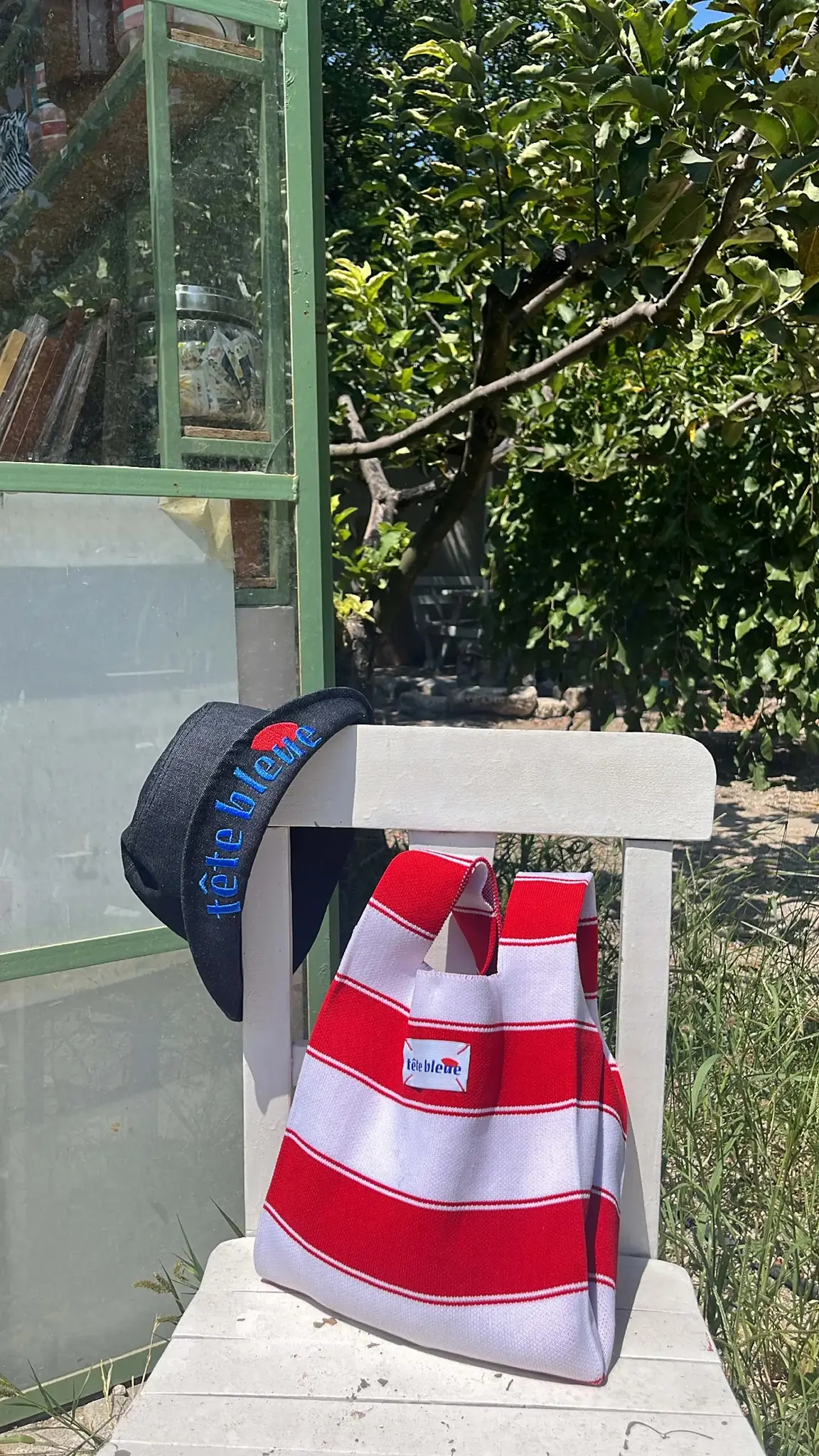 Tête Bleue - Tote Bag - Lea Striped Knit - Red