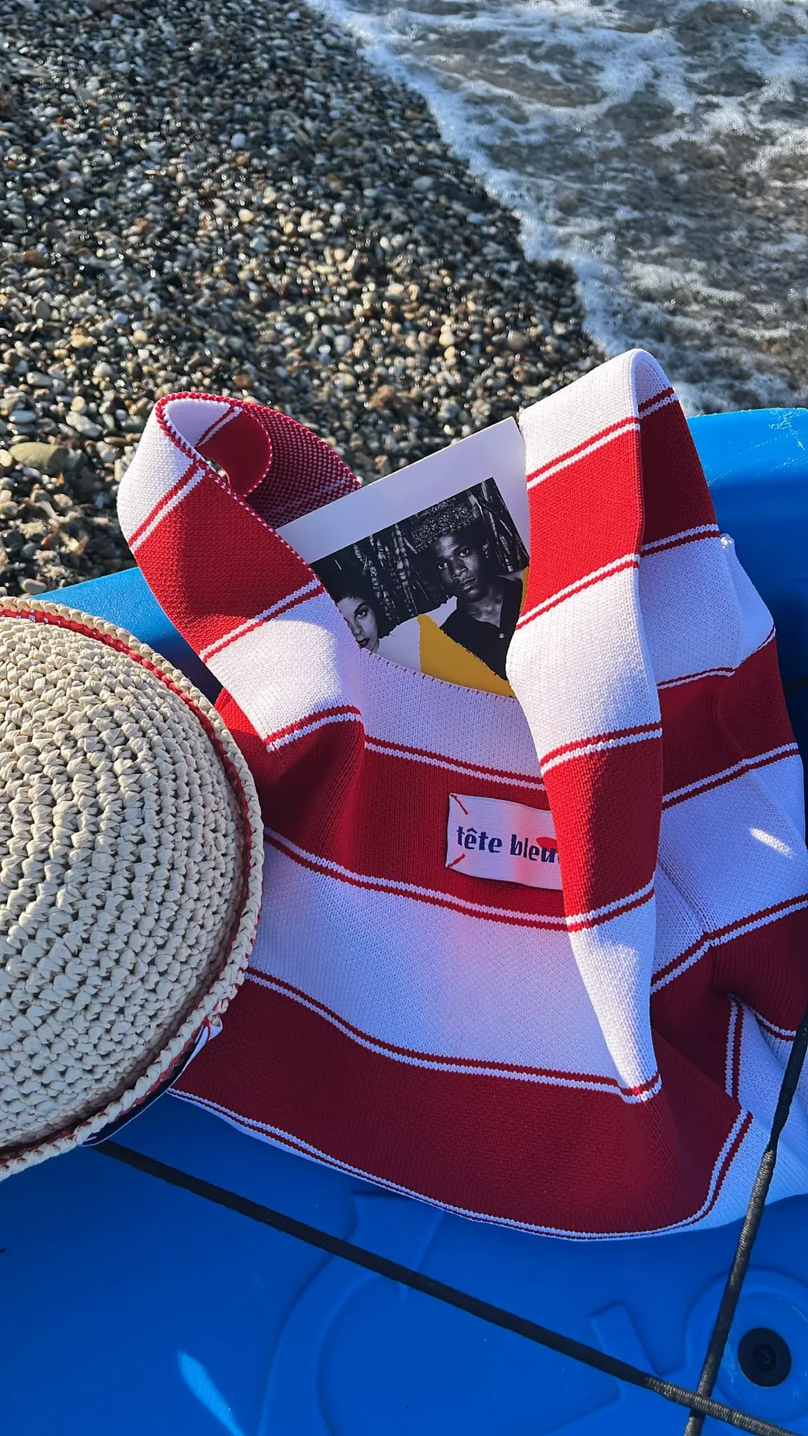 Tête Bleue - Tote Bag - Lea Striped Knit - Red