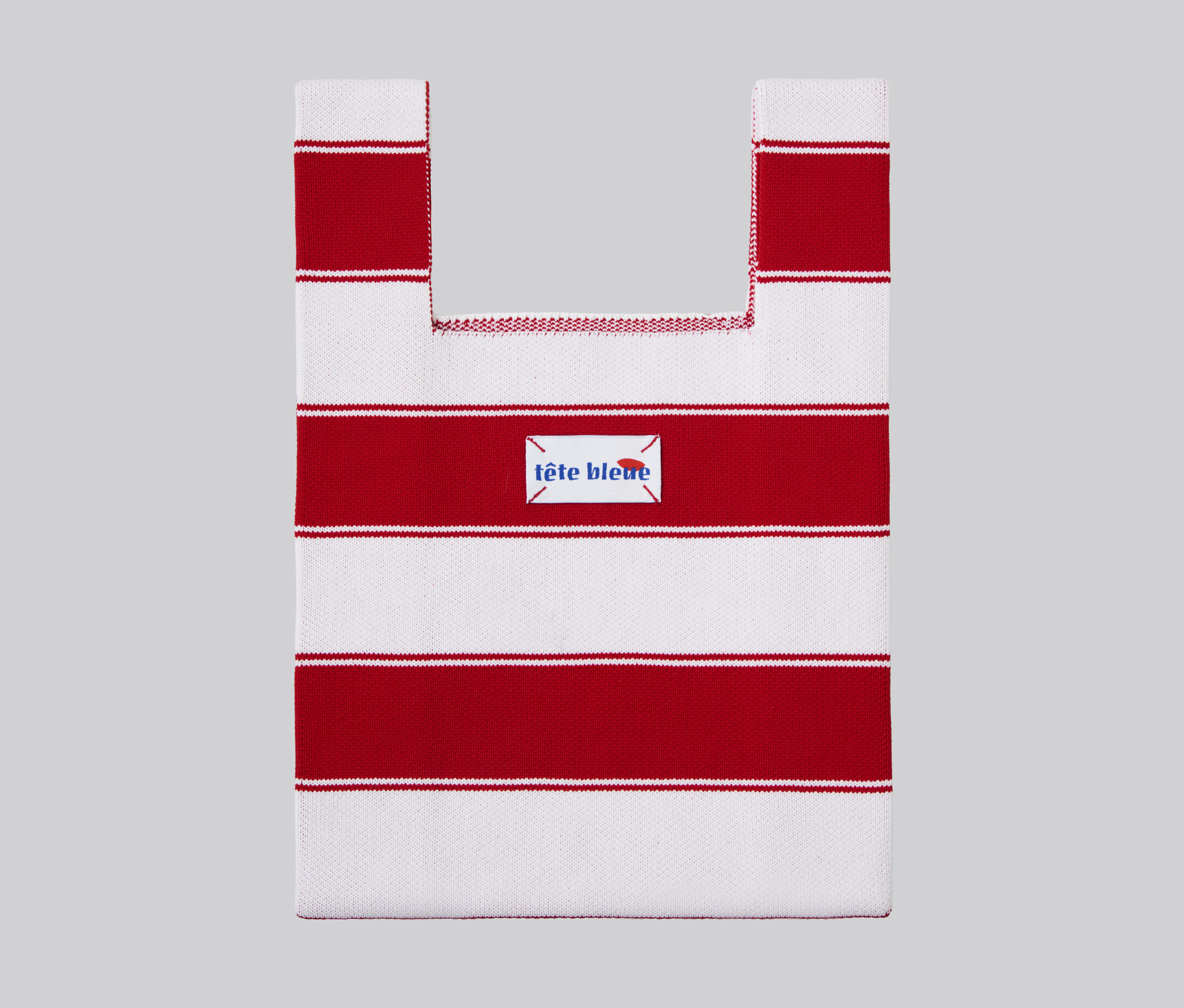 Tête Bleue - Tote Bag - Lea Striped Knit - Red
