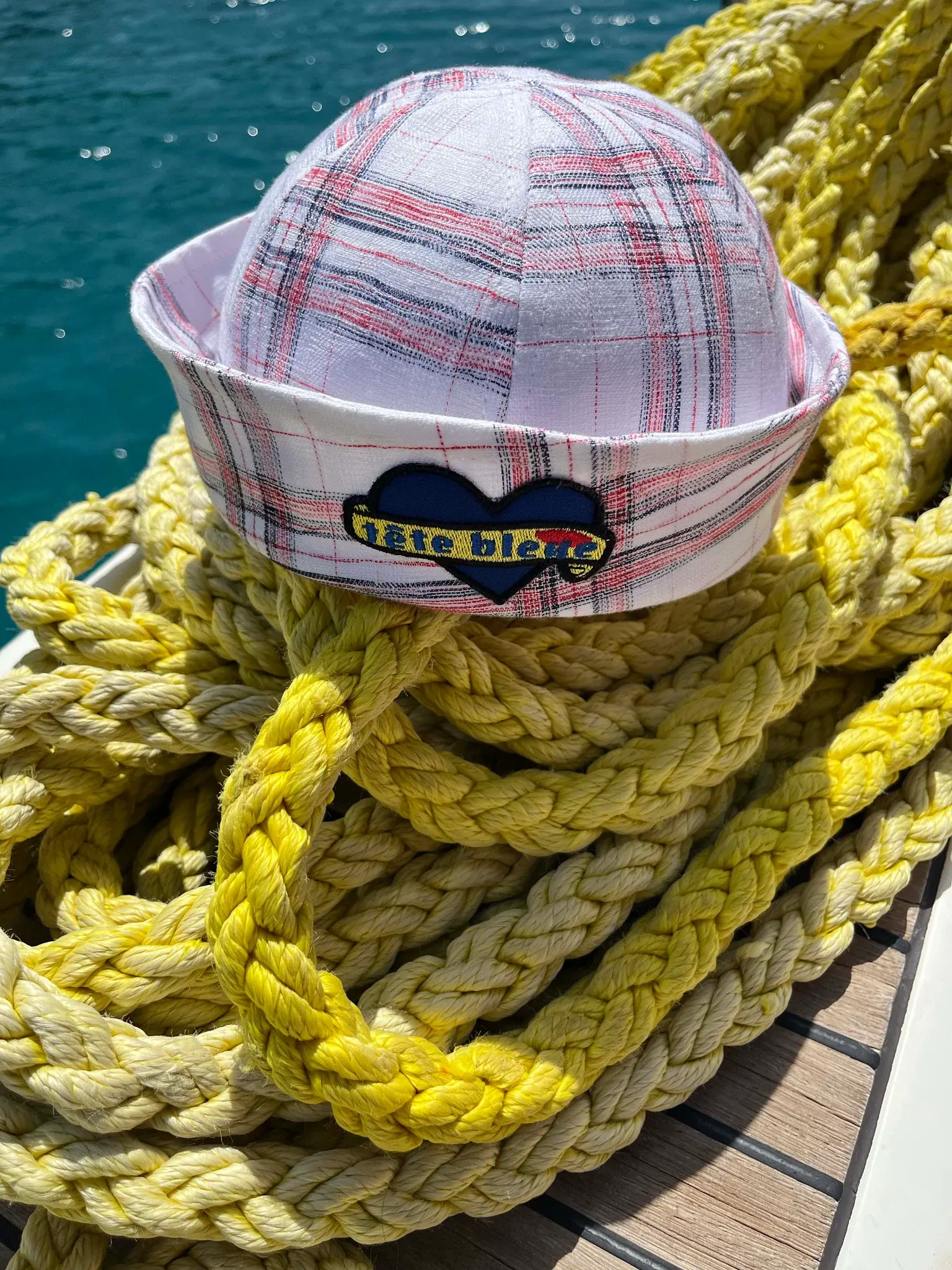 Tête Bleue - Hat - Yvette Sailor Heart-Patch Dixie Cup - Ecru