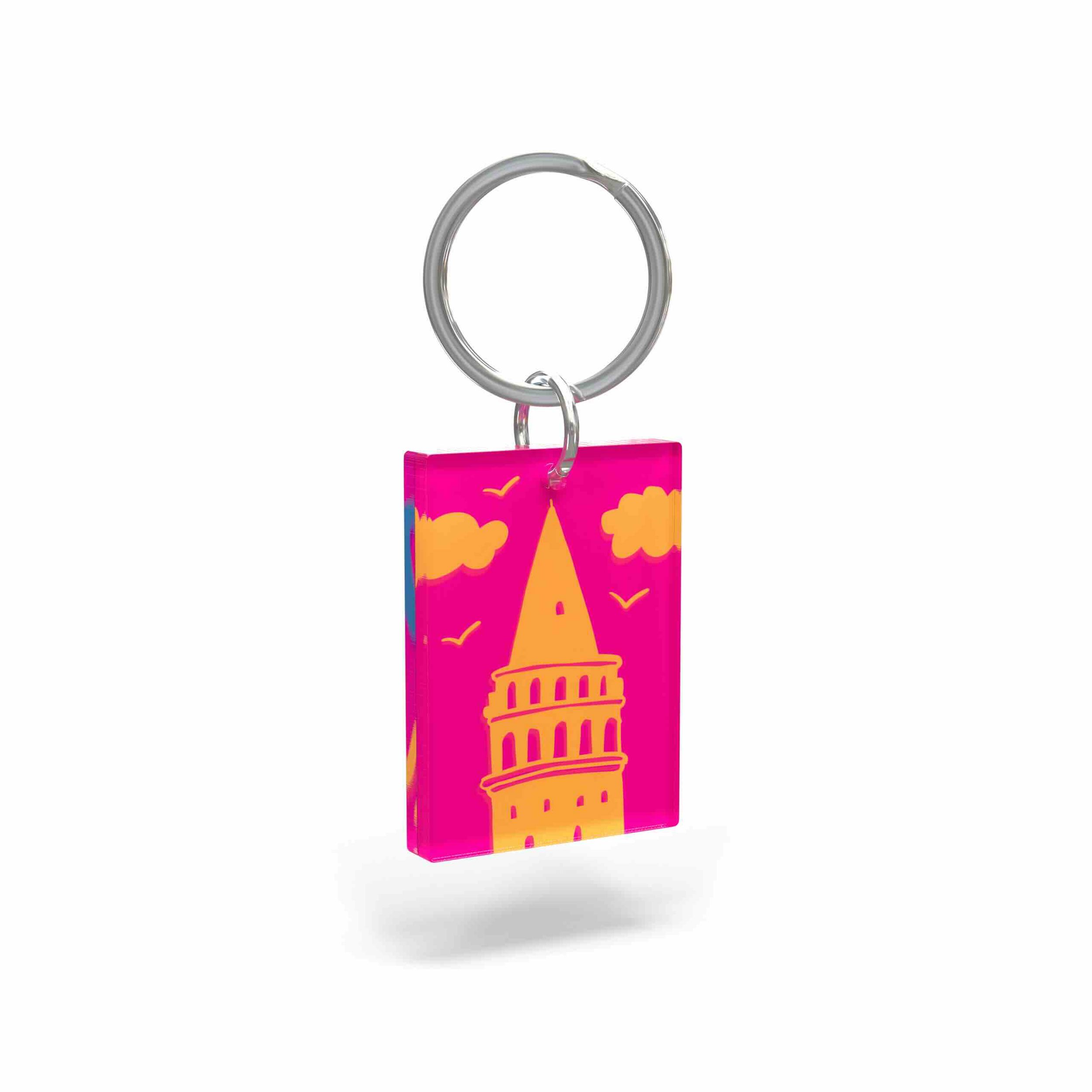 Take Me Home Keychain - Galata Tower - Pink