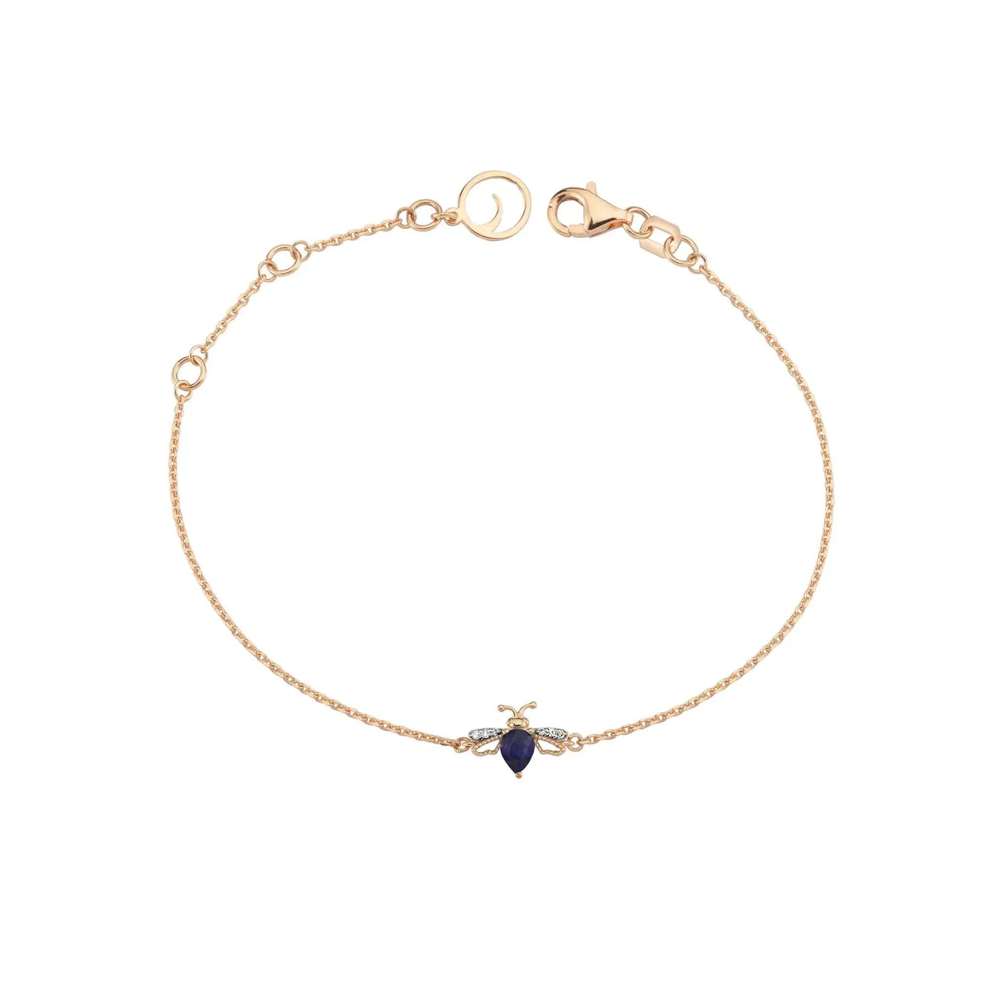 Bee Goddess - Queen Bee Lili Gold Diamond Sapphire Bracelet