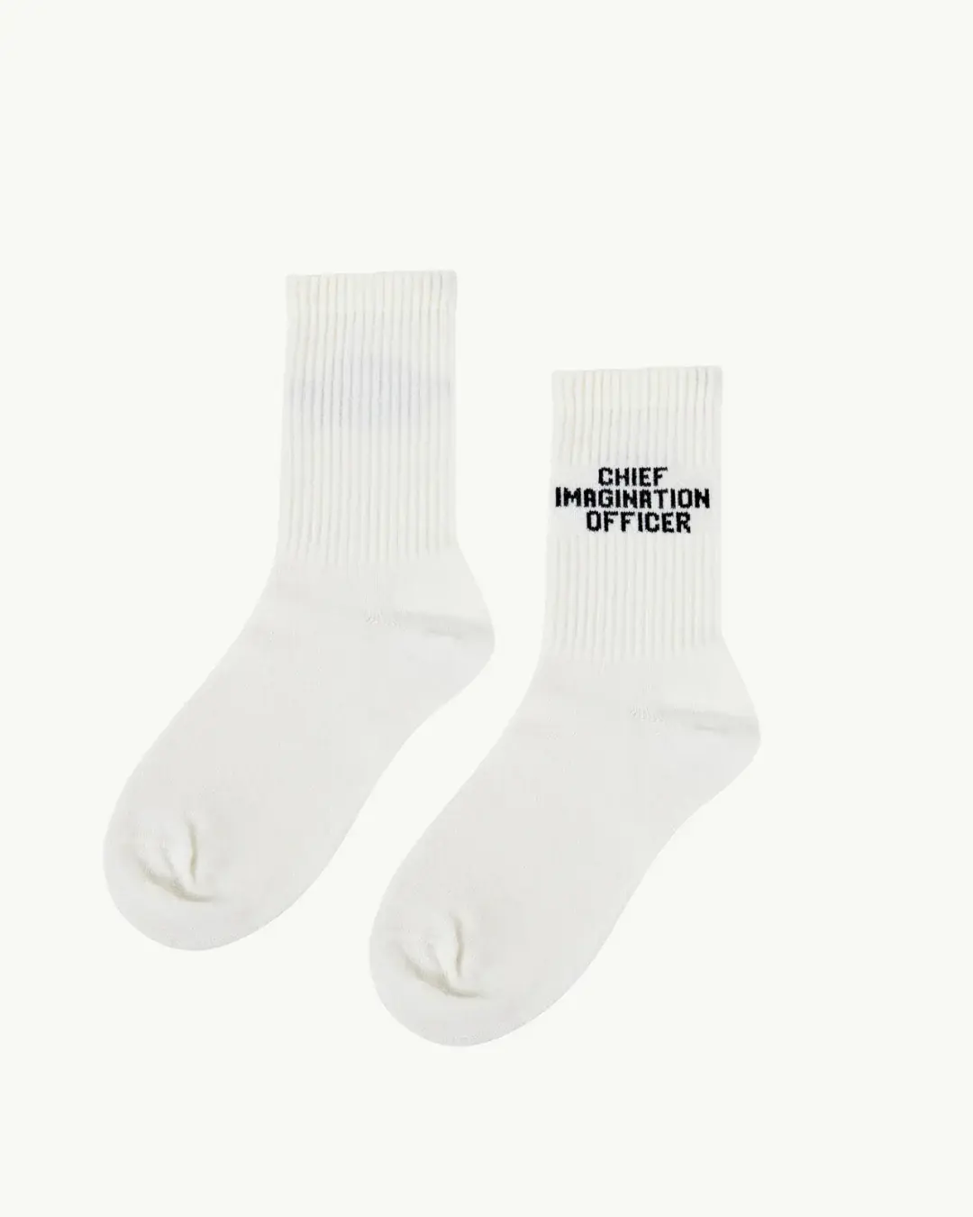 Chief Imagination Officer - White Organic Cotton Socks - Pack of Two
