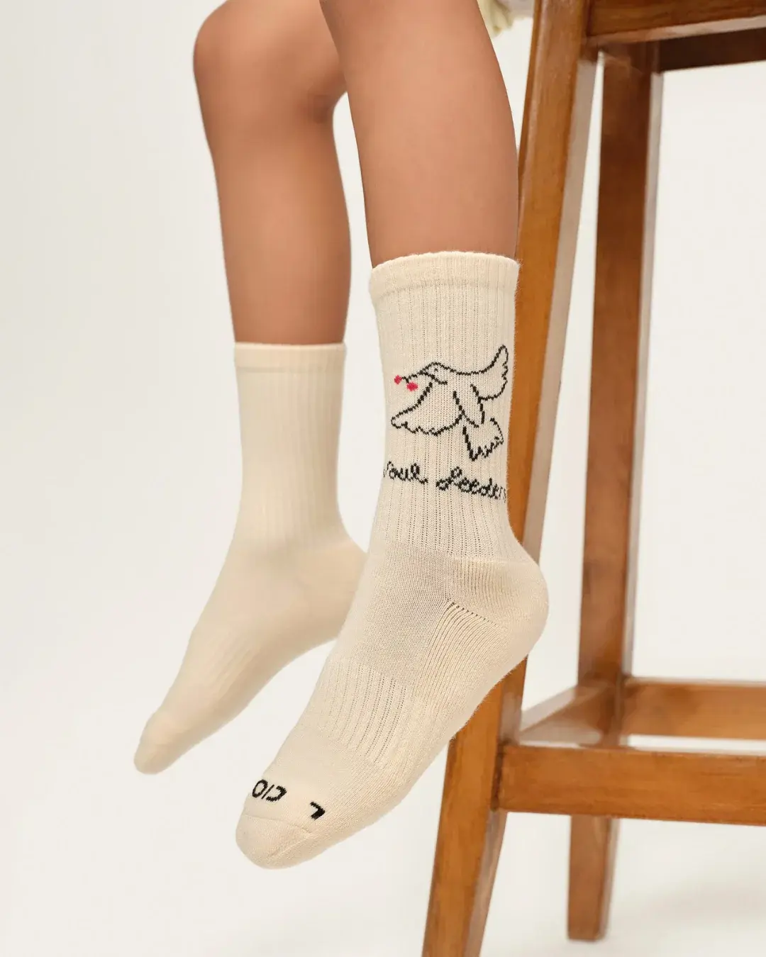 Chief Imagination Officer - Organic Cotton Socks - Pack of Two - Creamy Mist & Silver
