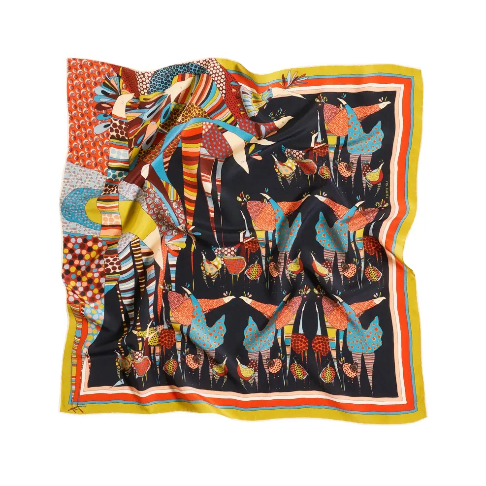 Rumisu - Silk Scarf - Birds of a Feather - 64 x 64 cm