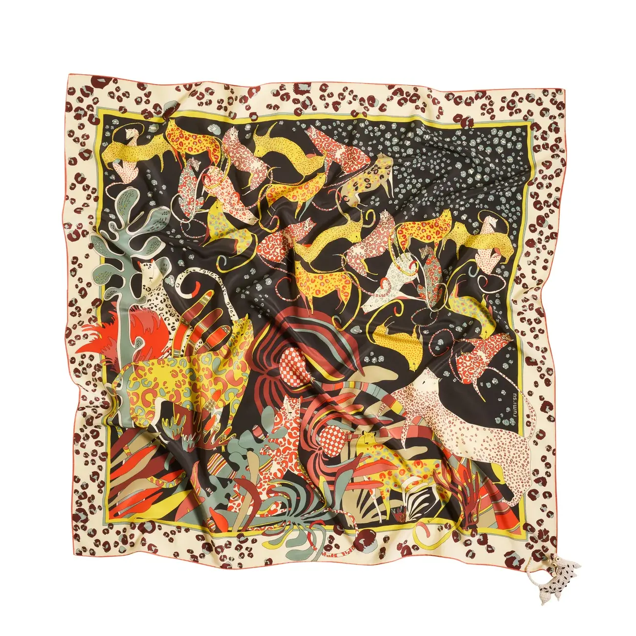 Rumisu - Silk Scarf - Wild Momentum - 105 X 105 cm