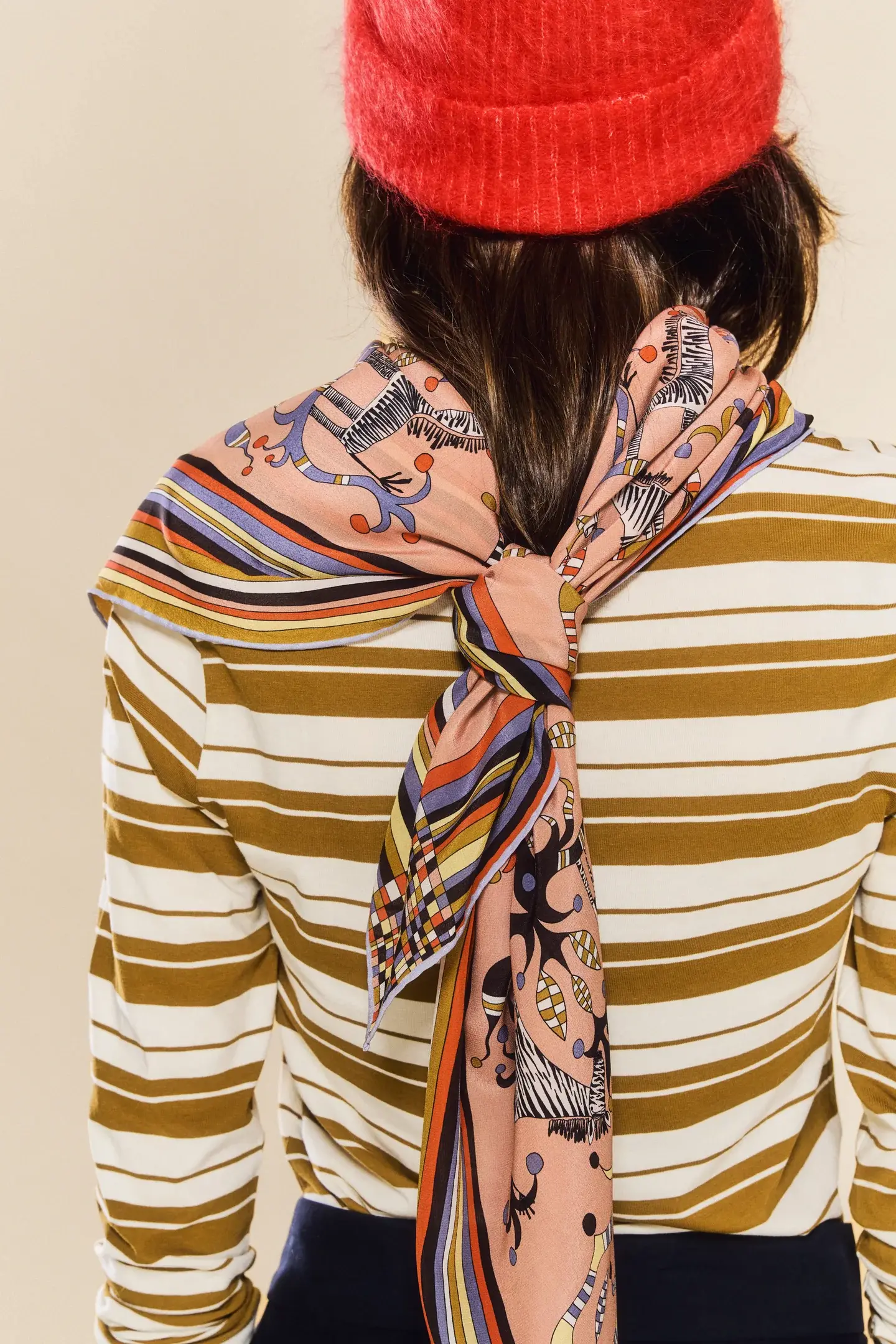 Rumisu - Silk Scarf - When Zebras Climb - 105 X 105 cm