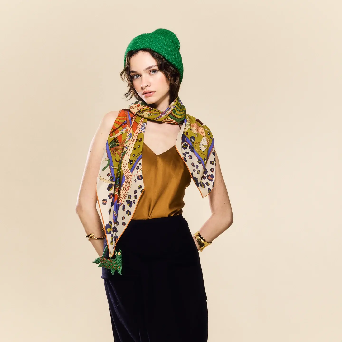 Rumisu - Silk Scarf - Wild Momentum - 105 X 105 cm