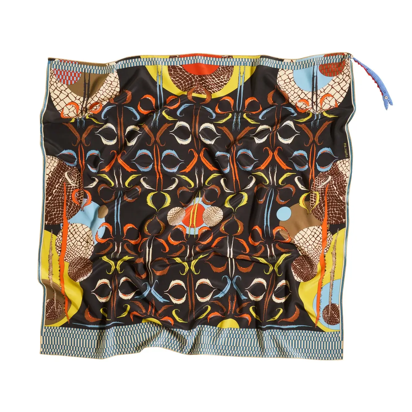 Rumisu - Silk Scarf - Scaled Symmetry - 105 X 105 cm