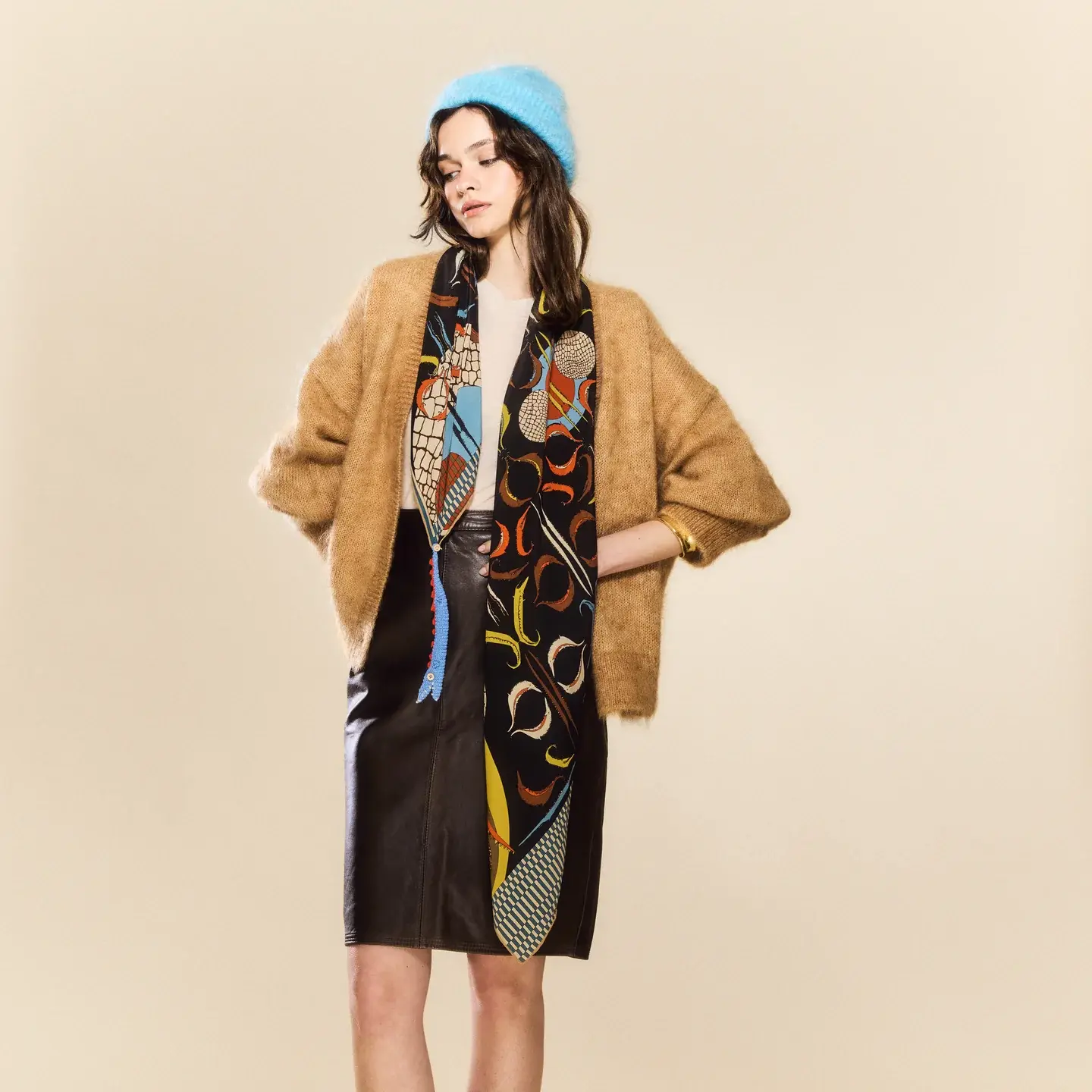 Rumisu - Silk Scarf - Scaled Symmetry - 105 X 105 cm
