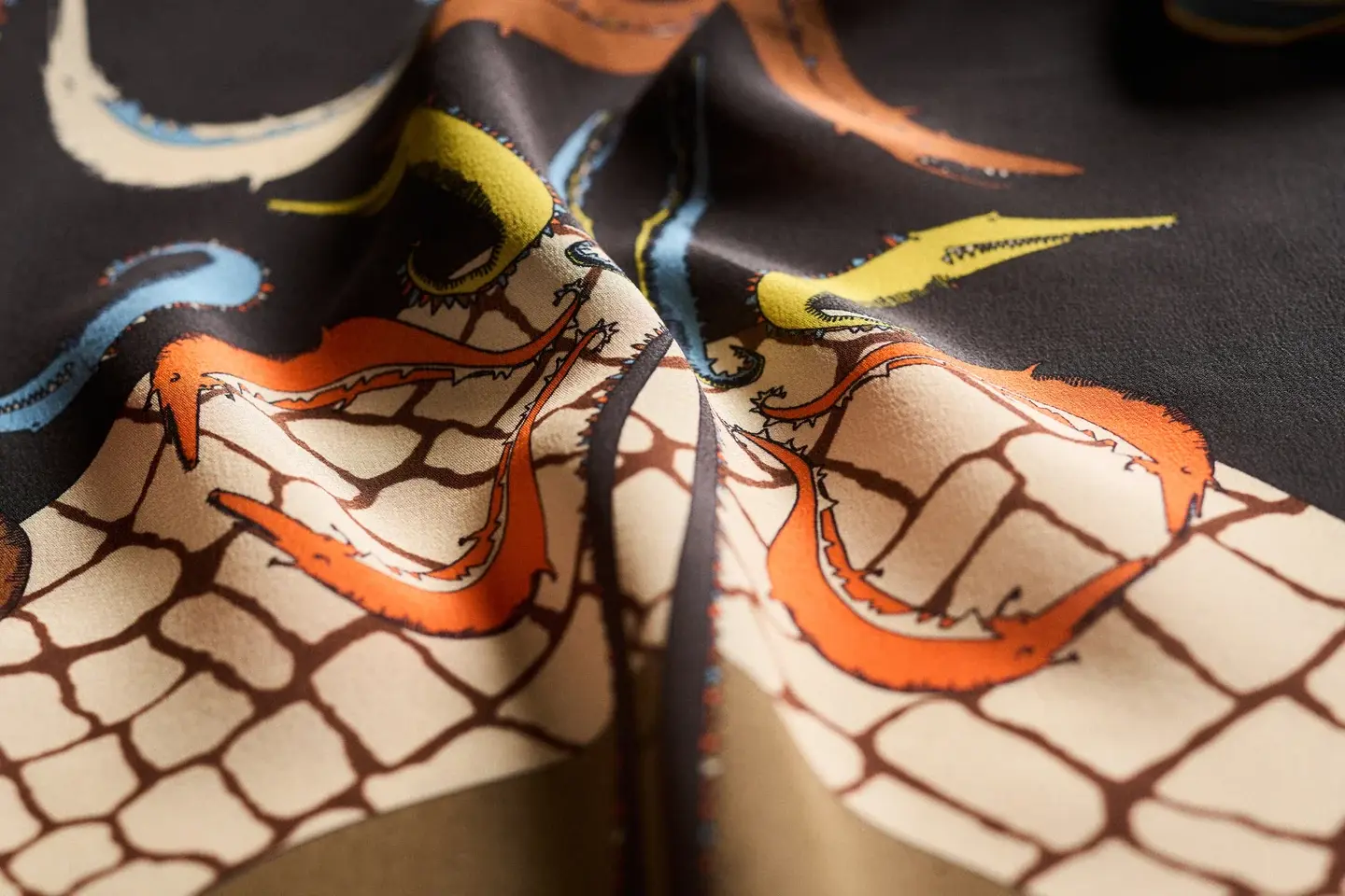 Rumisu - Silk Scarf - Scaled Symmetry - 105 X 105 cm