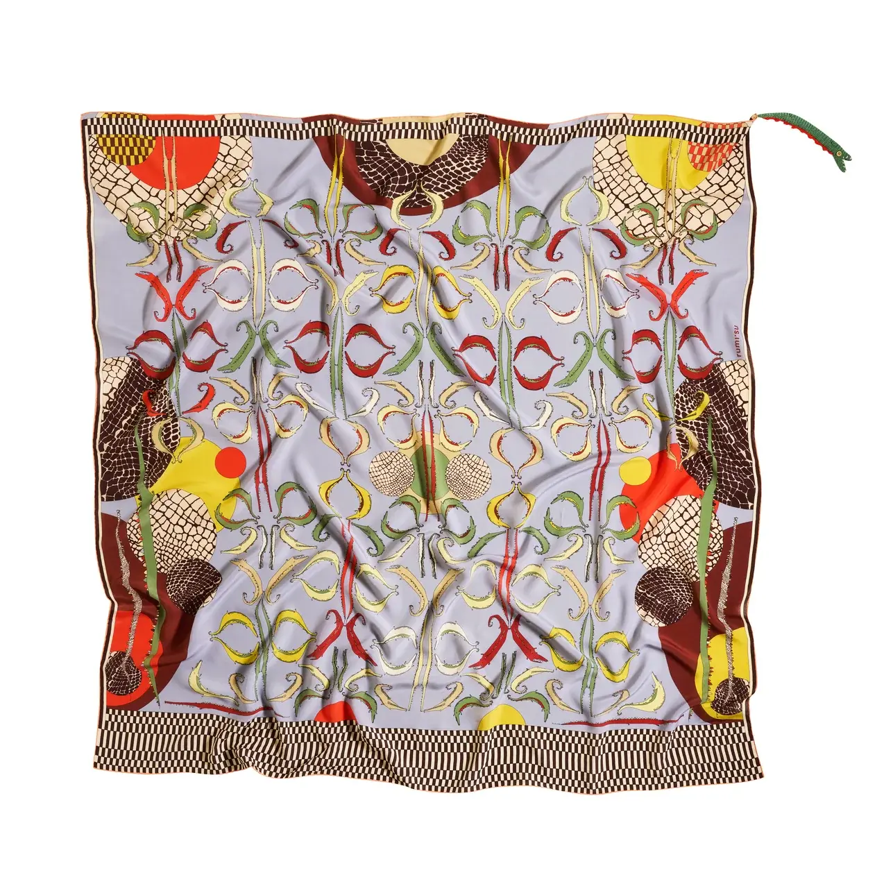 Rumisu - Silk Scarf - Scaled Symmetry - 137 x 137 cm