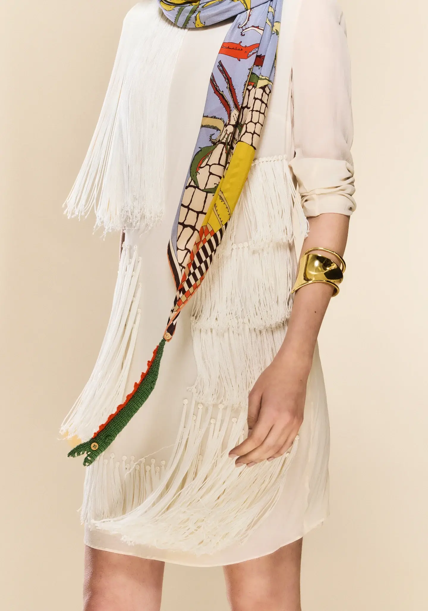 Rumisu - Silk Scarf - Scaled Symmetry - 137 x 137 cm