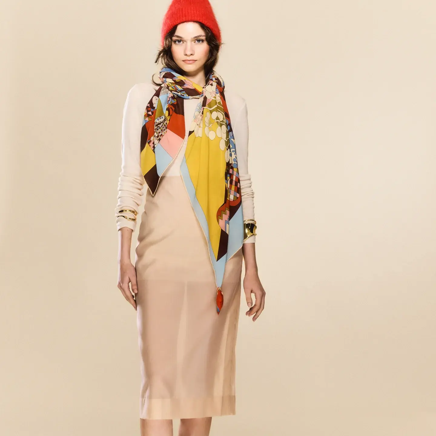 Rumisu - Silk Scarf - Knuckle Walkers - 137 X 137 cm