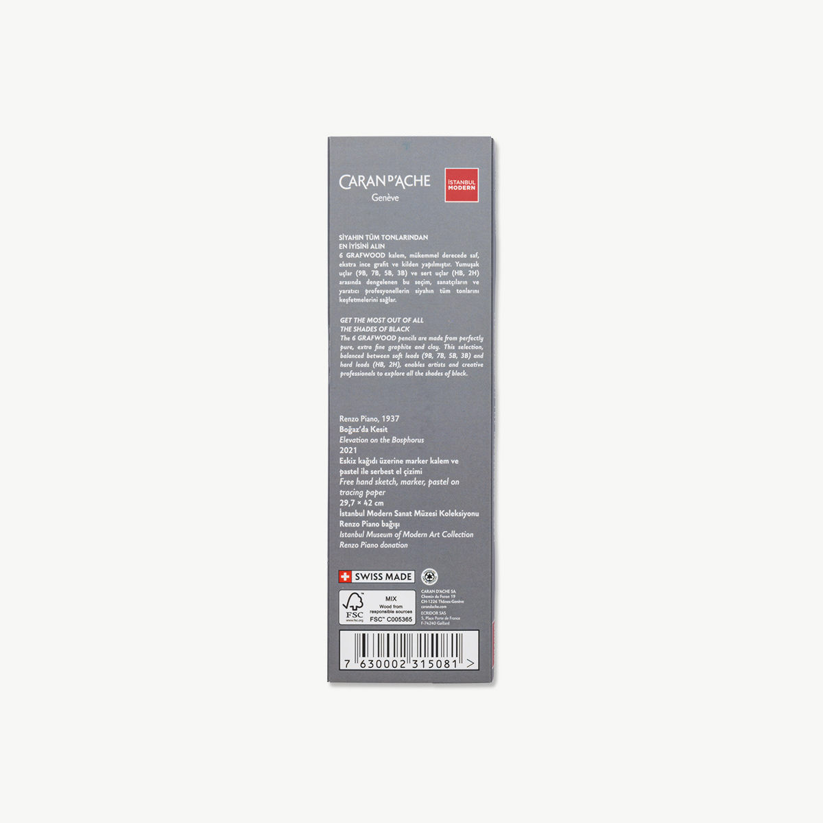 İM x Caran d'Ache - 6 Pieces Graphitr Line - Renzo Piano "Elevation On The Bosphorus"