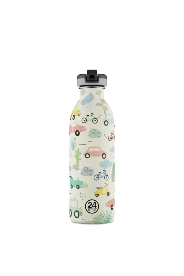 24 Bottles - Kids Bottle Adventure Friends Pipetli Paslanmaz Çelik Çocuk Su Matarası, 500ml