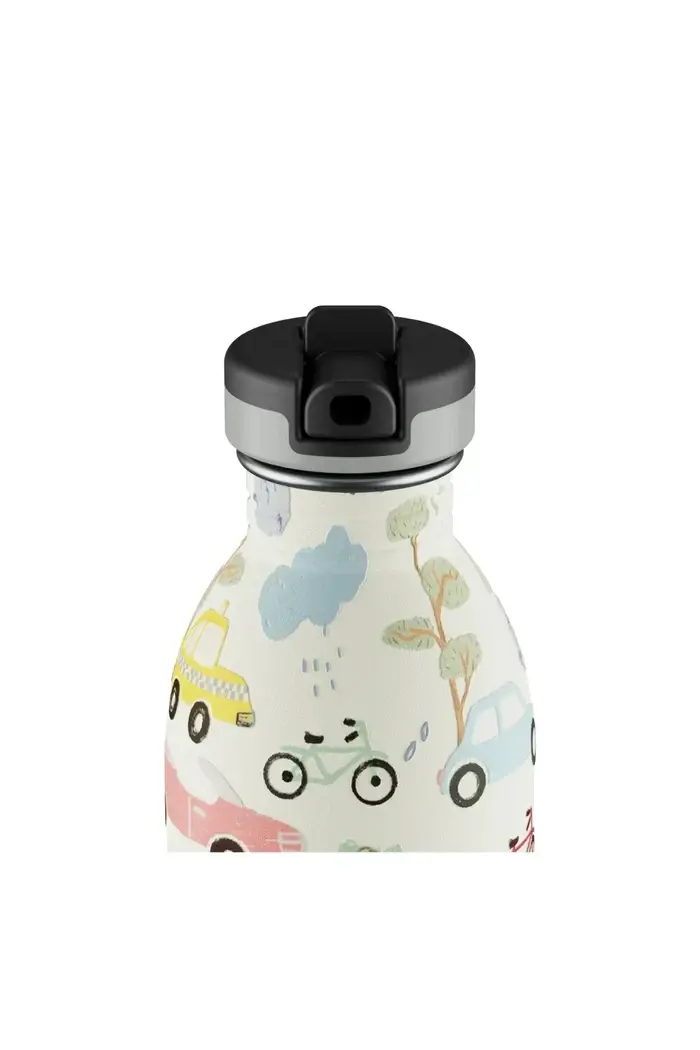 24 Bottles - Kids Bottle Adventure Friends Pipetli Paslanmaz Çelik Çocuk Su Matarası, 500ml