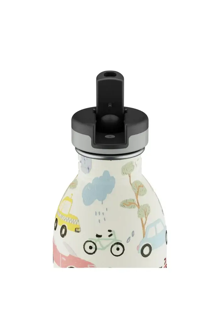 24 Bottles - Kids Bottle Adventure Friends Pipetli Paslanmaz Çelik Çocuk Su Matarası, 500ml