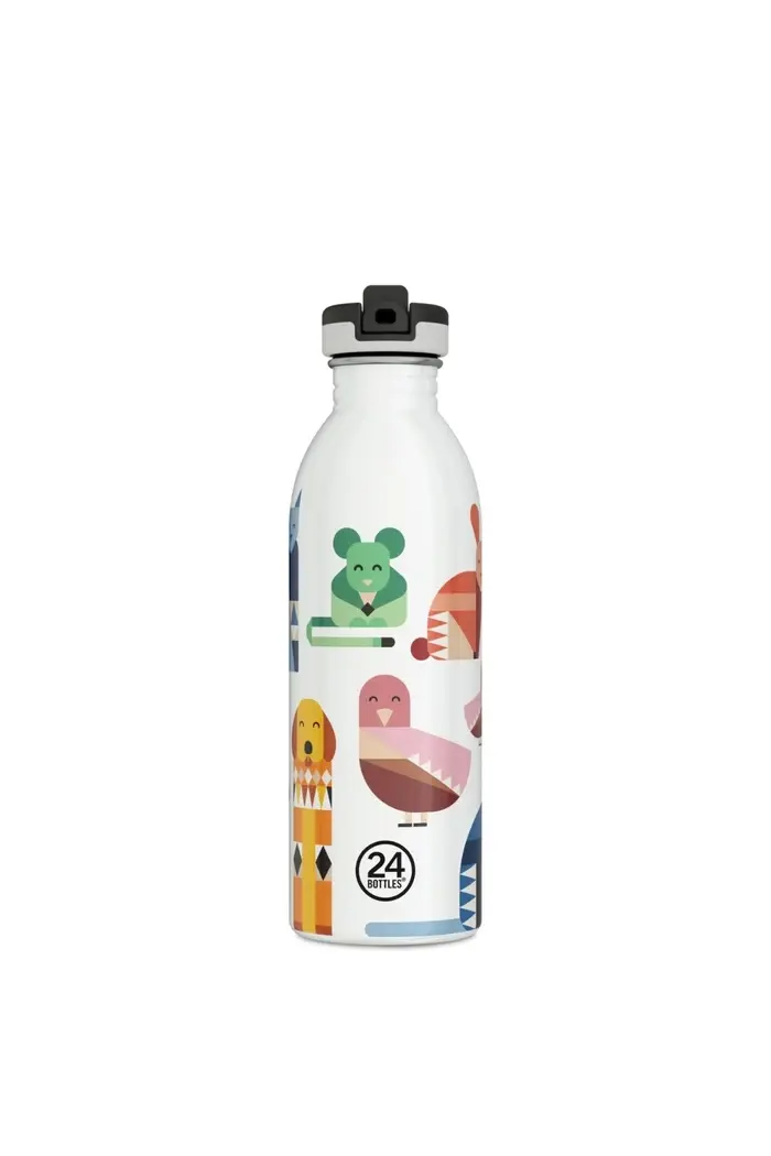 24 Bottles - Best Friends Stainless Steel Kids' Water Bottle with Straw, 500ml