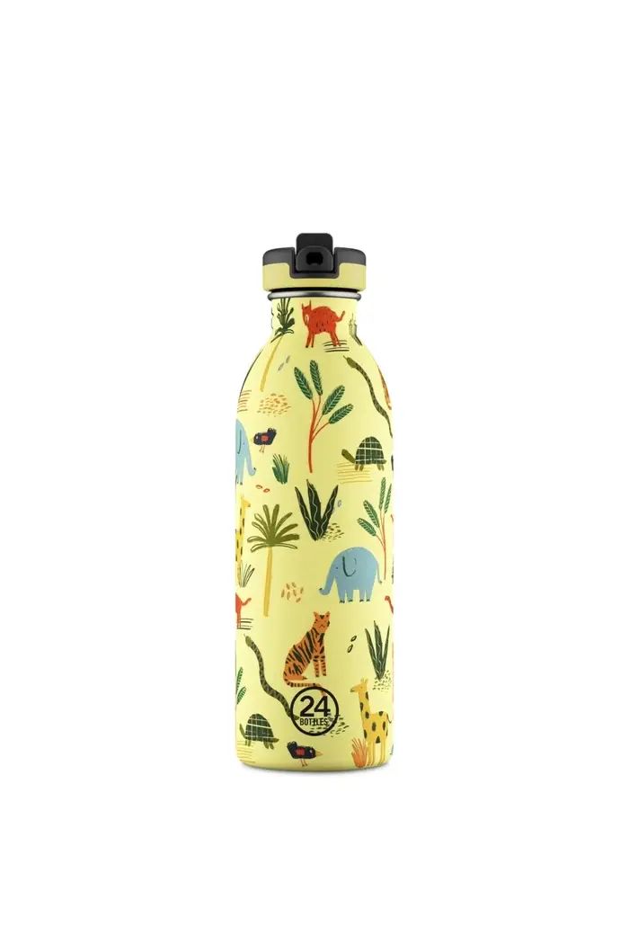 24 Bottles - Jungle Friends Stainless Steel Kids' Water Bottle with Straw, 500ml