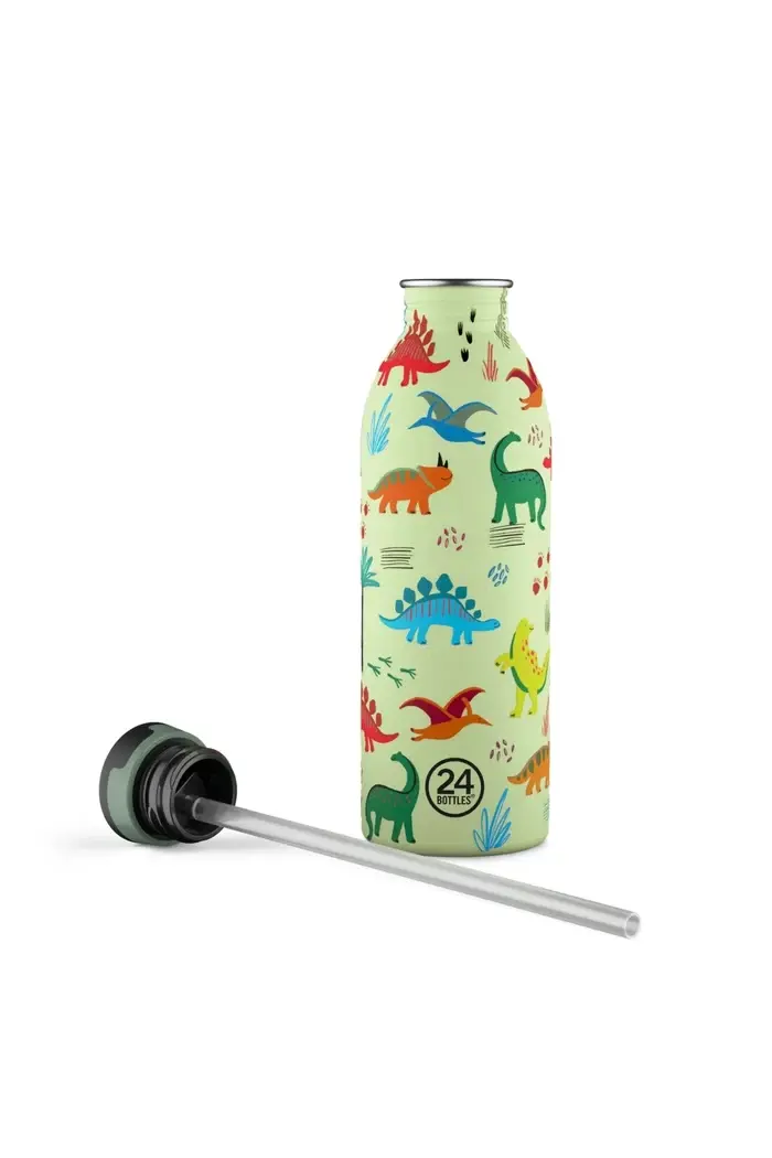 24 Bottles - Jurassic Friends Stainless Steel Kids' Water Bottle with Straw, 500ml