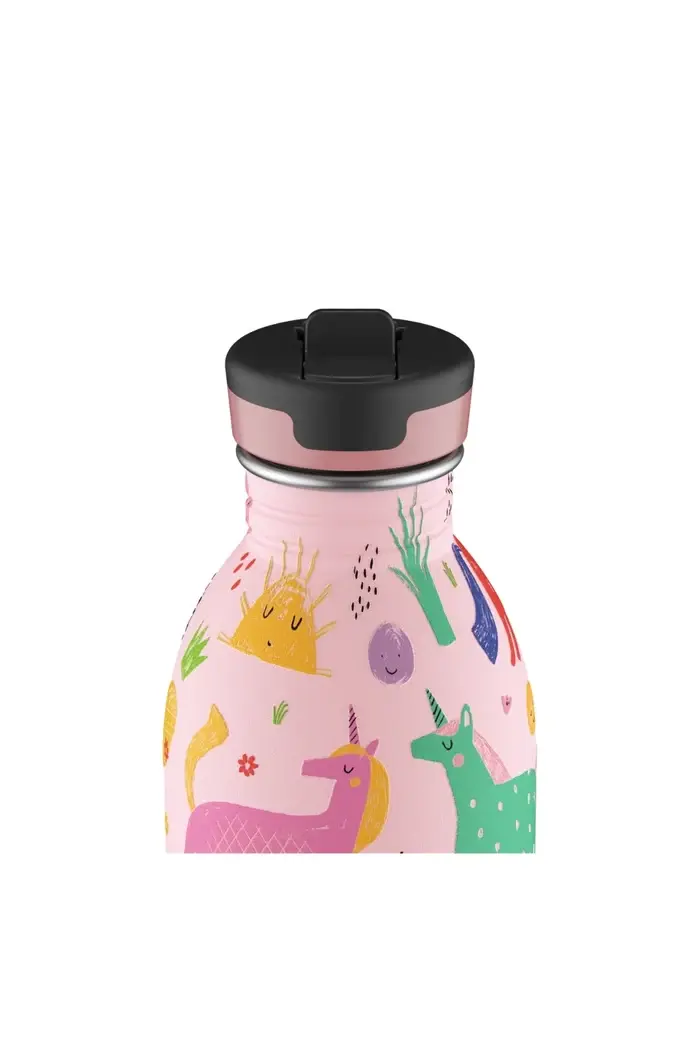 24 Bottles - Kids Bottle Magic Friends Pipetli Paslanmaz Çelik Çocuk Su Matarası, 500ml