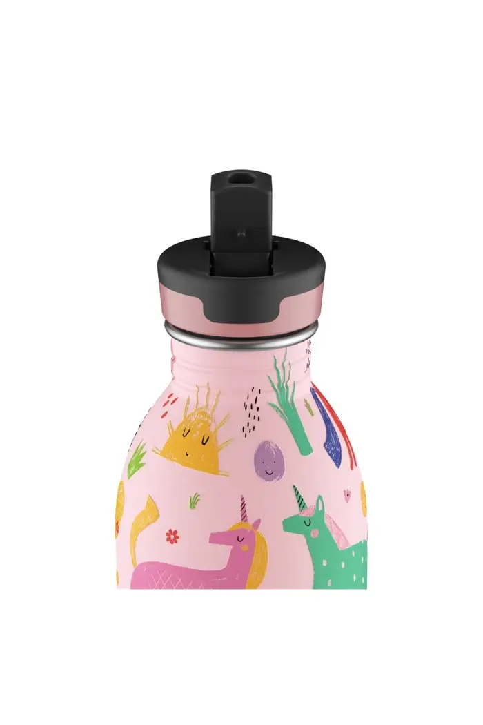 24 Bottles - Kids Bottle Magic Friends Pipetli Paslanmaz Çelik Çocuk Su Matarası, 500ml