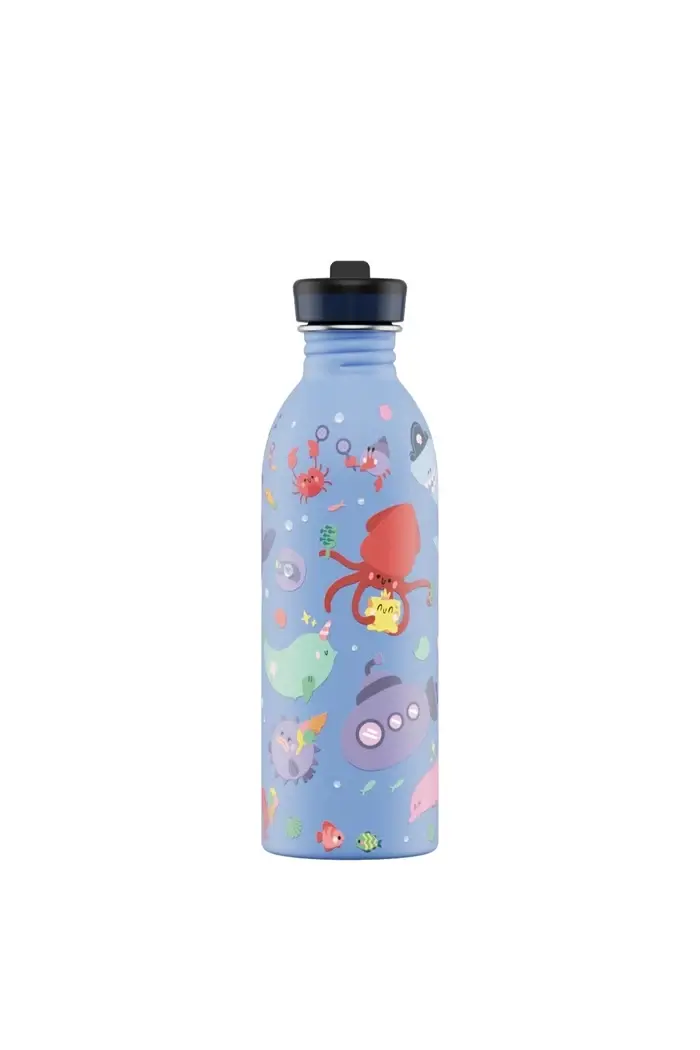 24 Bottles - Ocean Friends Stainless Steel Kids' Water Bottle with Straw, 500ml