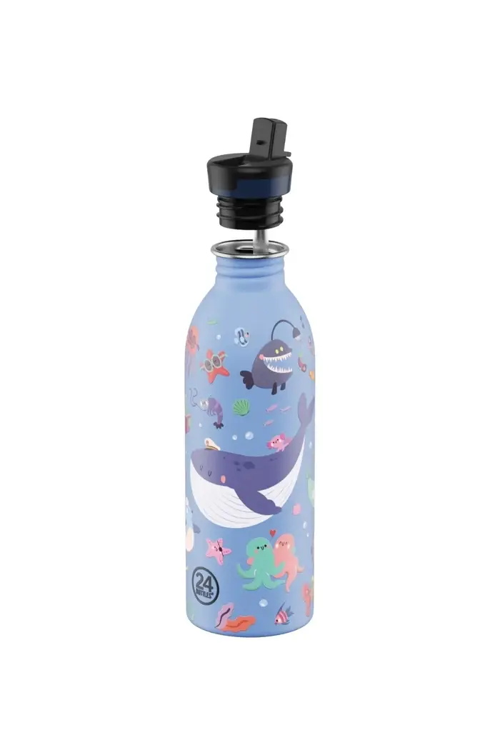 24 Bottles - Ocean Friends Stainless Steel Kids' Water Bottle with Straw, 500ml