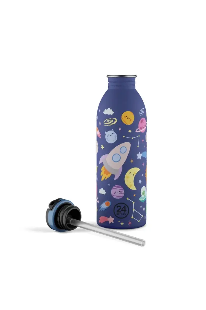 24 Bottles - Space Friends Stainless Steel Kids' Water Bottle with Straw, 500ml
